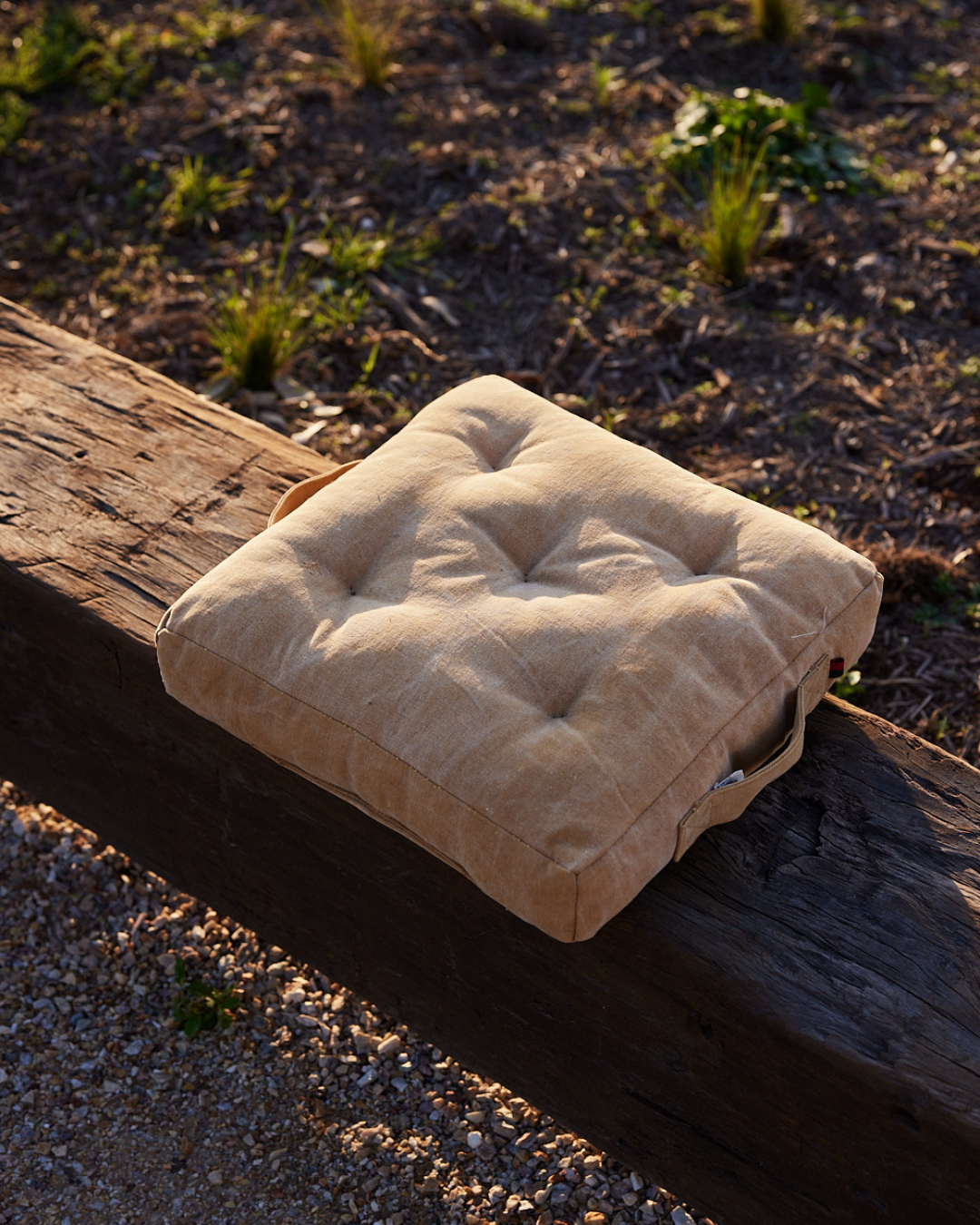 Camp Fire Outdoor Seat Cushion Square | Waxed Clay | Clay