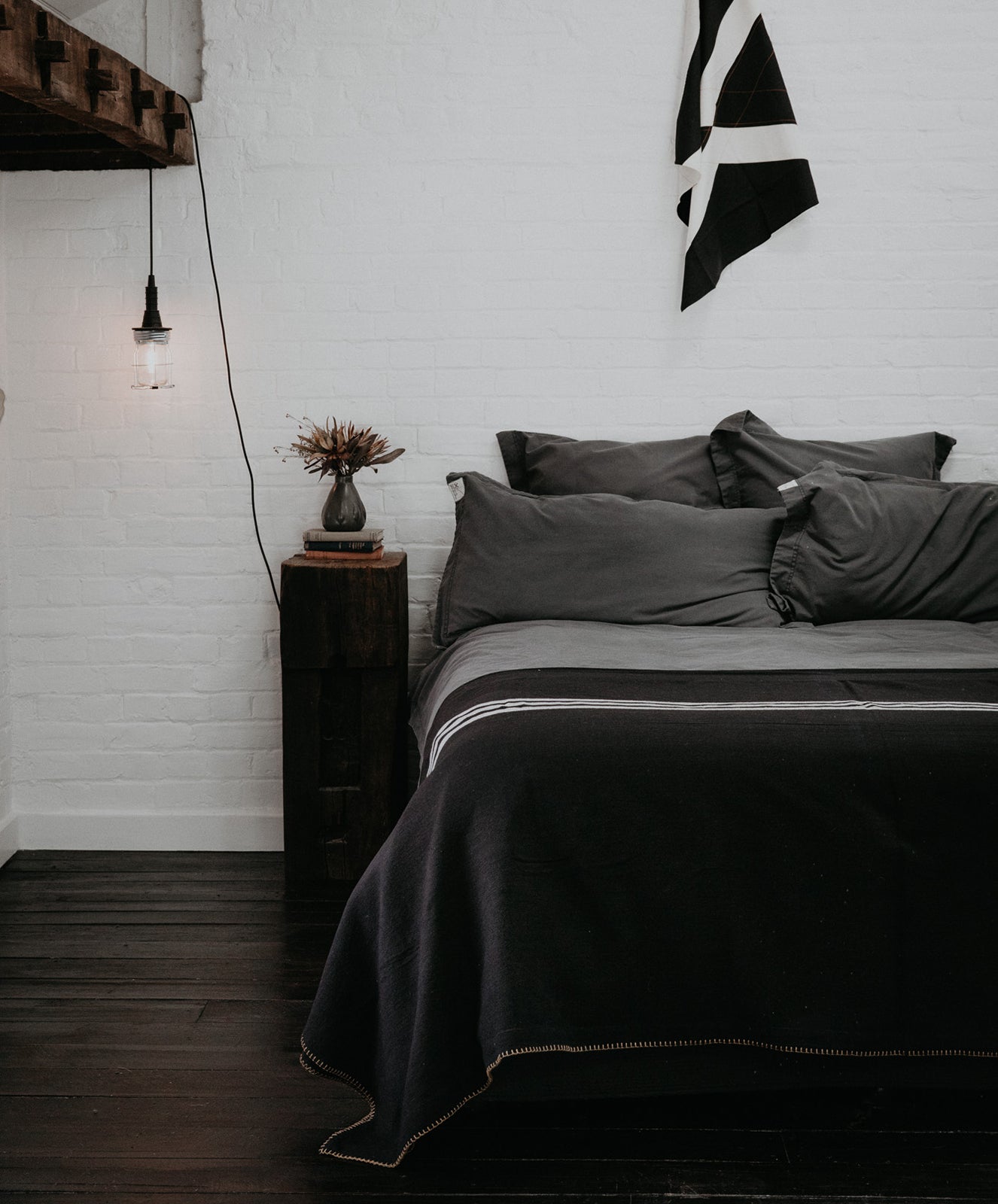 Organic Canvas Duvet Cover | Charcoal