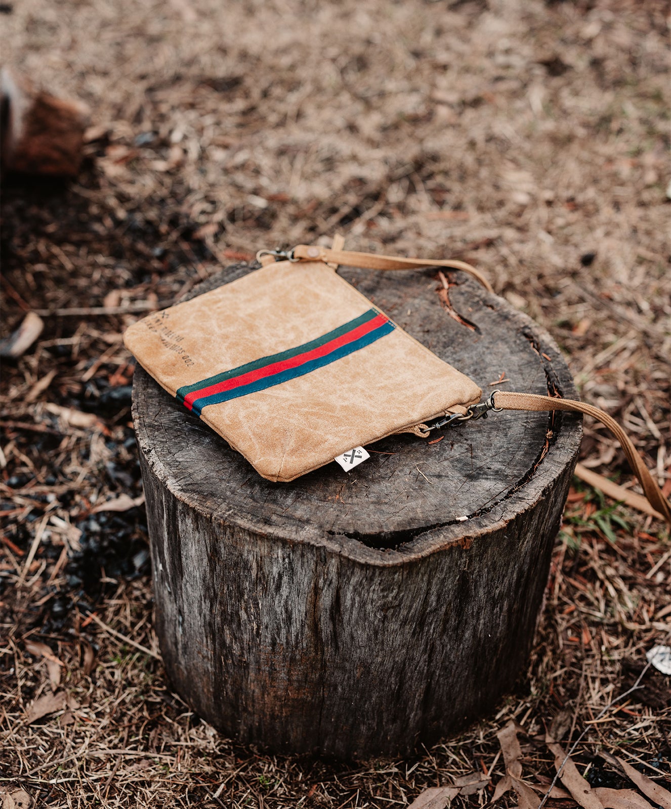 Escapee Clutch Bag with Strap | Waxed | Golden Tan