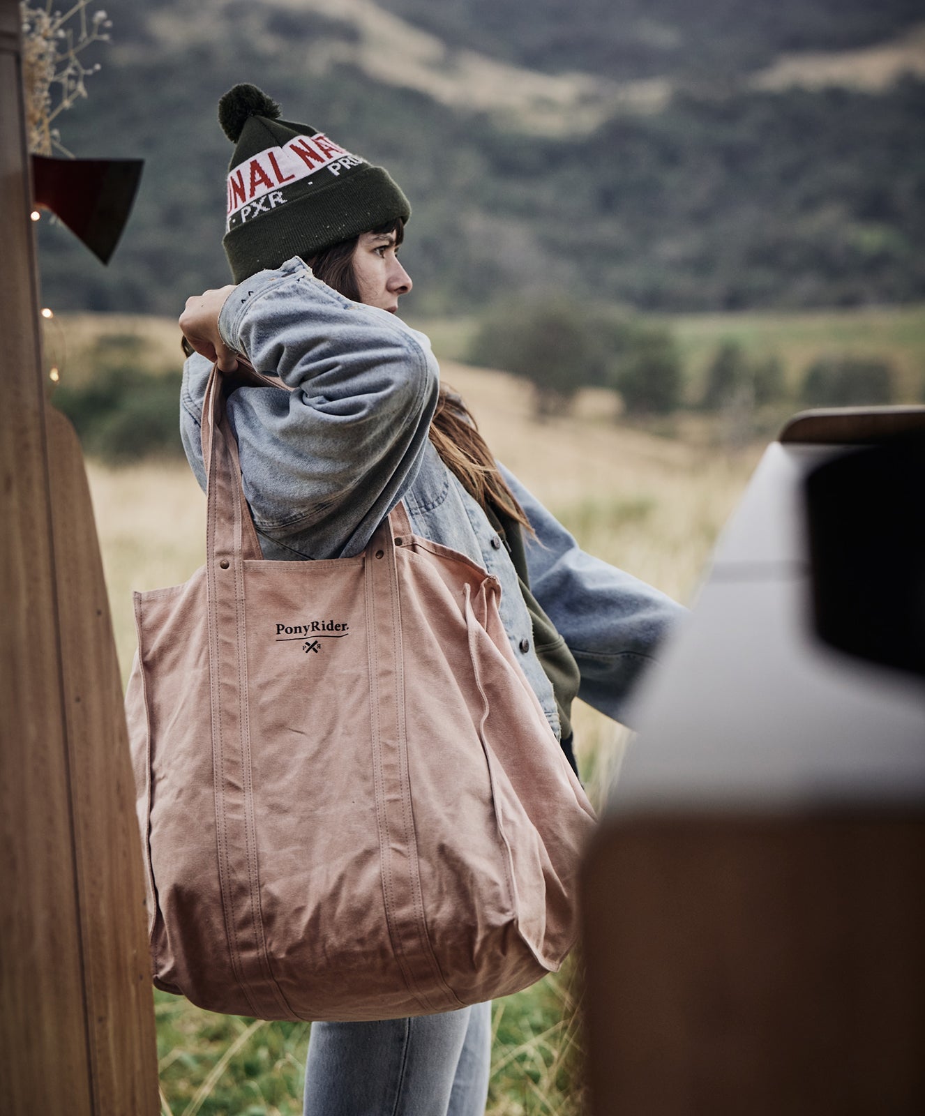 Market Canvas Tote Bag | Dusty Pink