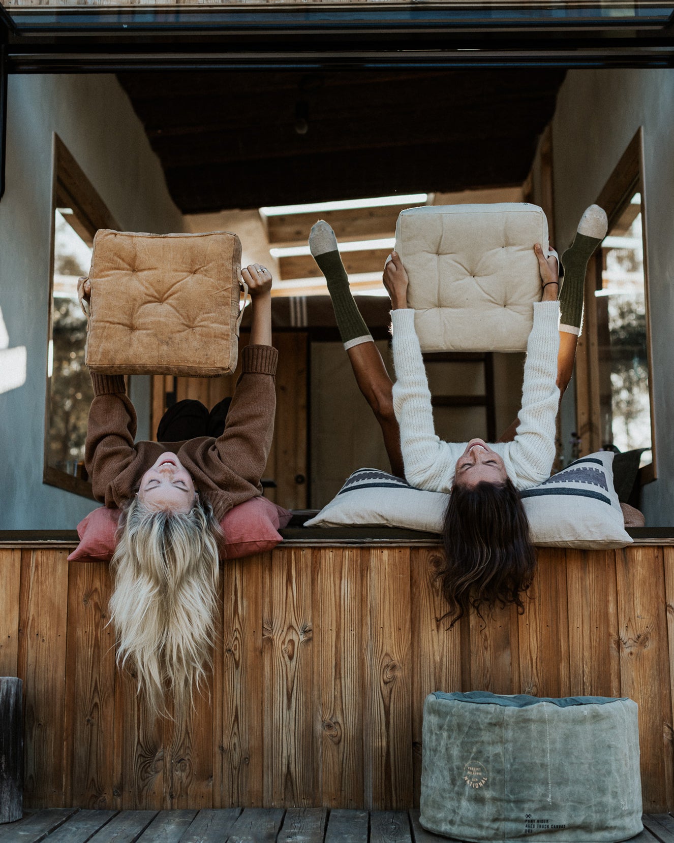 Camp Fire Outdoor Floor Cushion | Up-cycled Clay