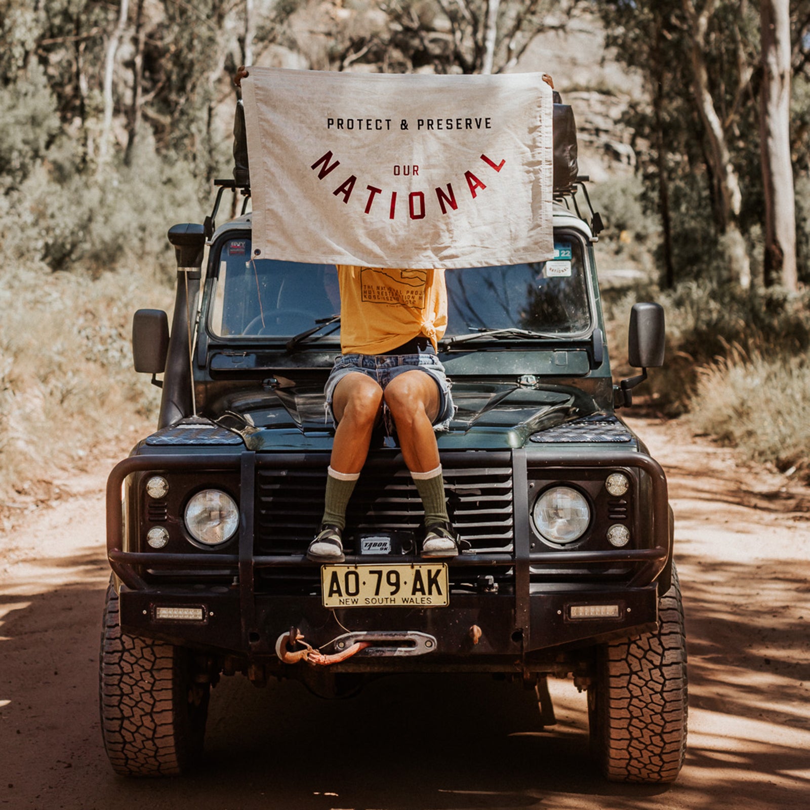 The National Project upcycled canvas wall banner
