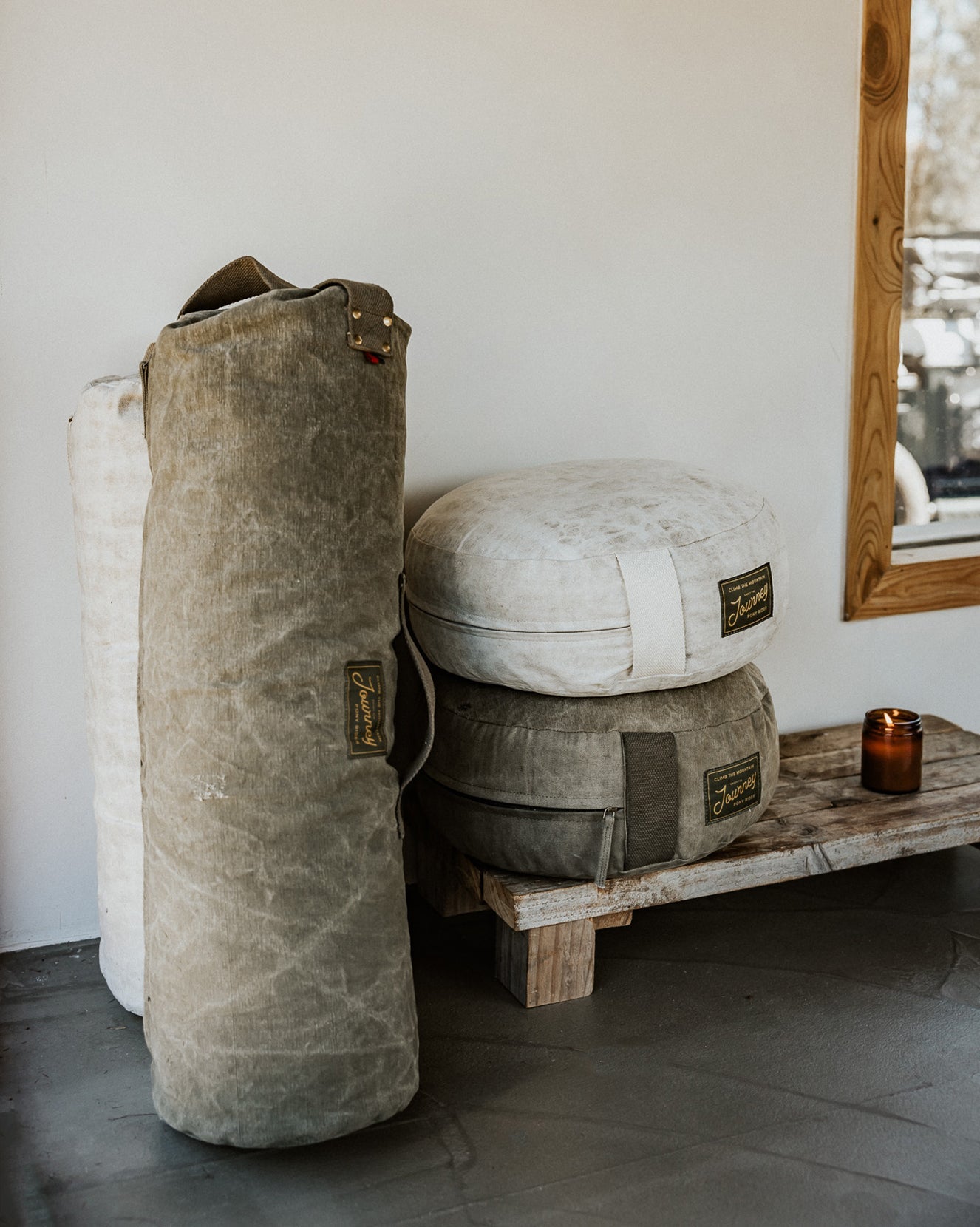 Ground Up Yoga Bolster | Upcycled Khaki