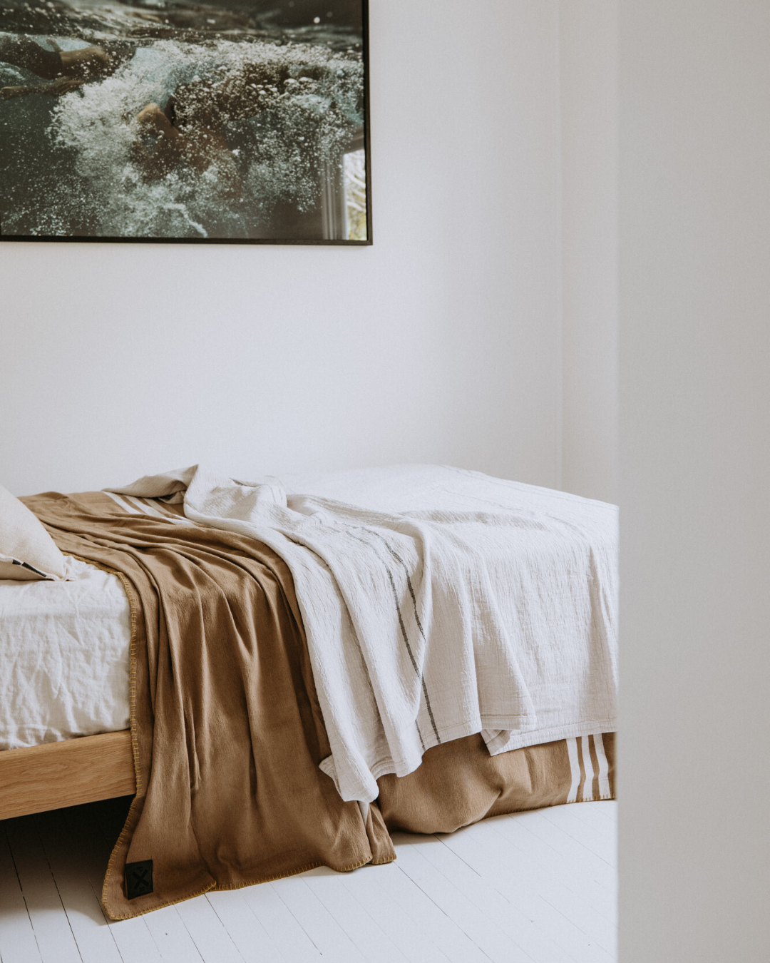 New Yorker Cotton Blanket | Brown / White | King