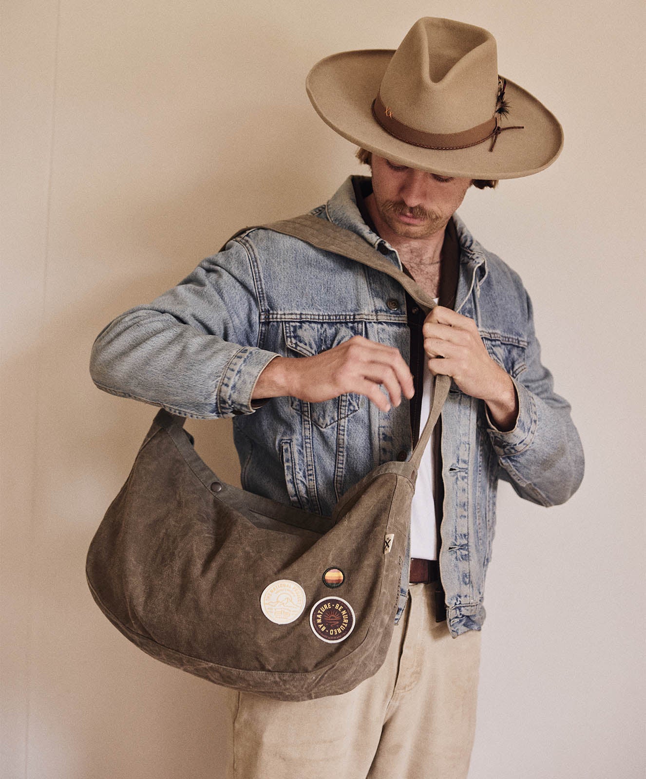 Messenger Bag | Upcycled |  Khaki