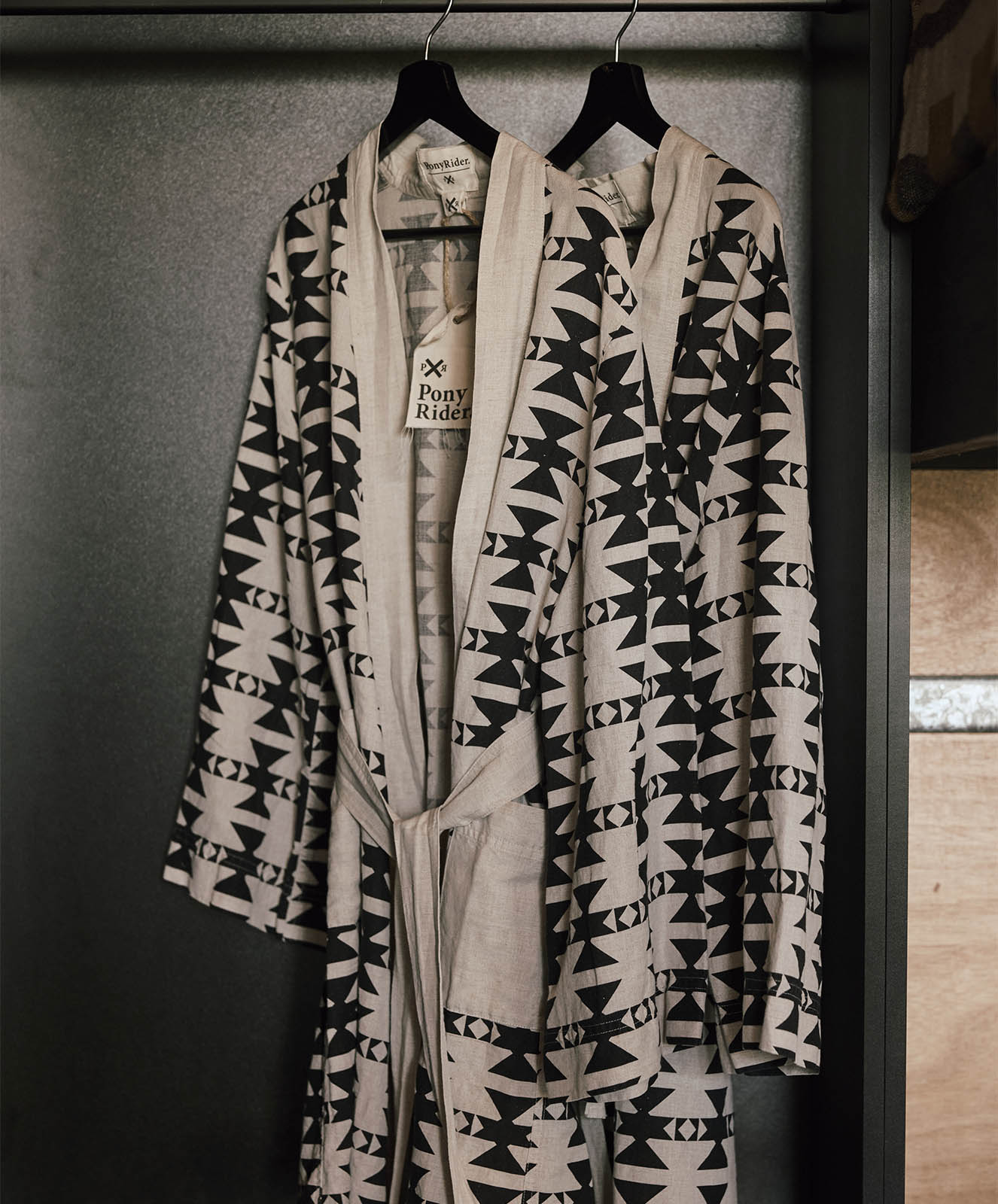 You’re Welcome Robe | Cotton/Linen | Natural & Coal