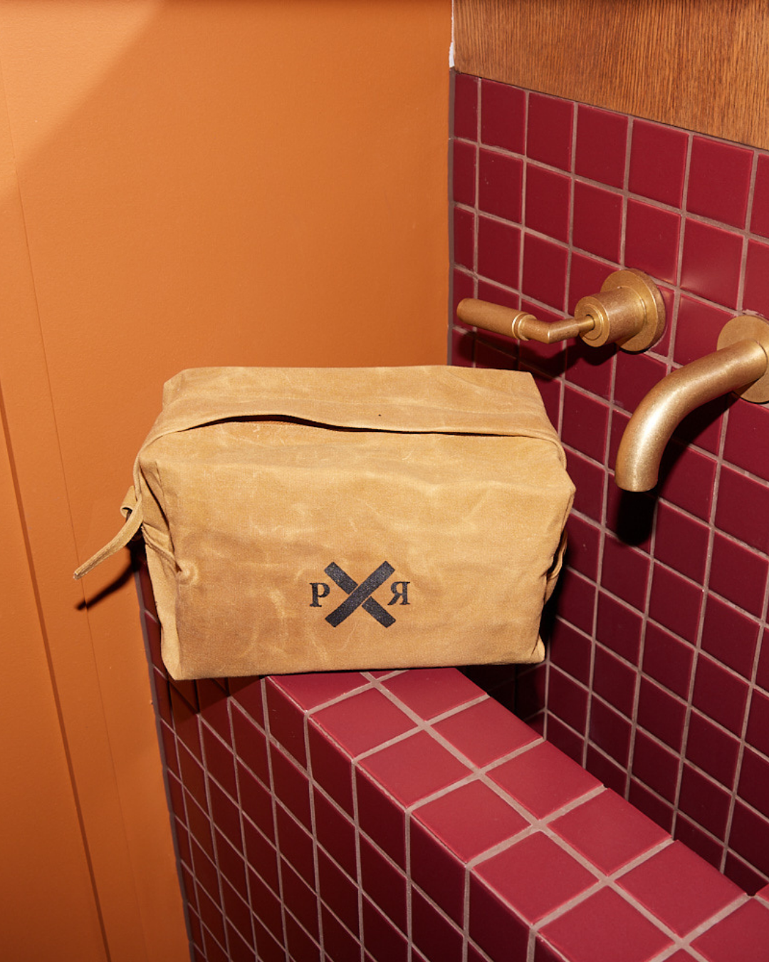 Slow Road Waxed Canvas Toiletry Bag | Clay