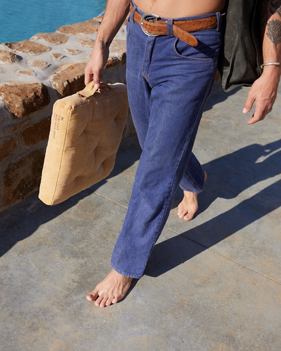 Camp Fire Outdoor Floor Cushion | Up-cycled Clay