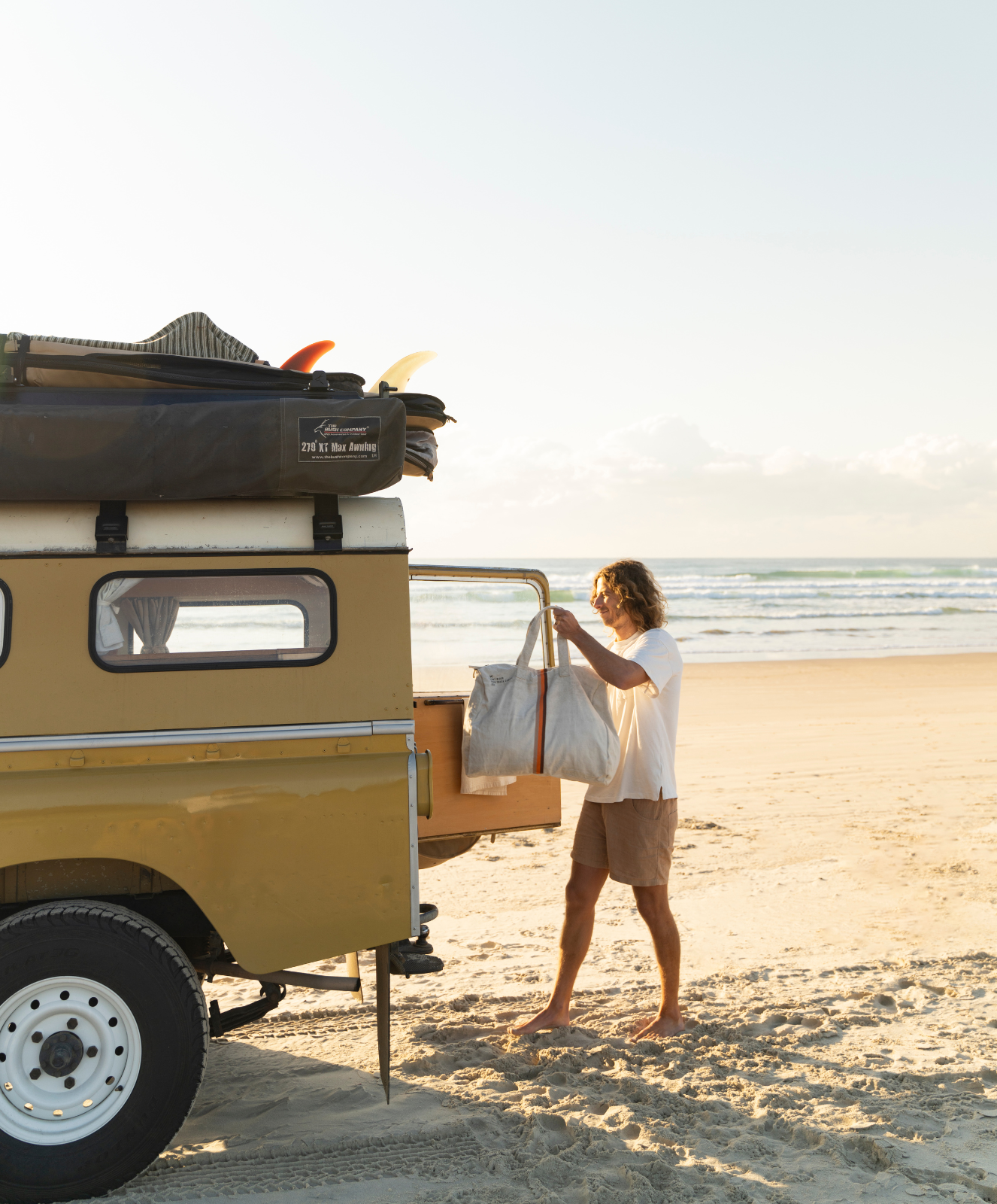 Escapee Overnight Bag | Upcycled | Natural Stripe