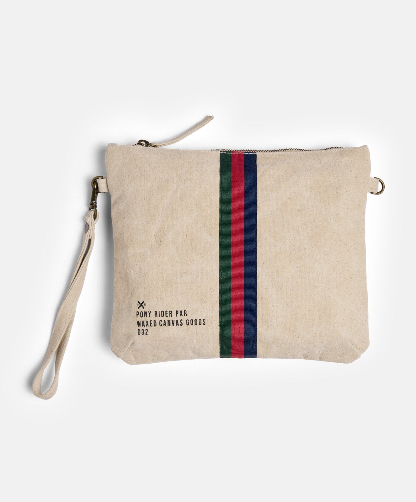 Escapee Clutch Bag with Strap | Waxed | Natural