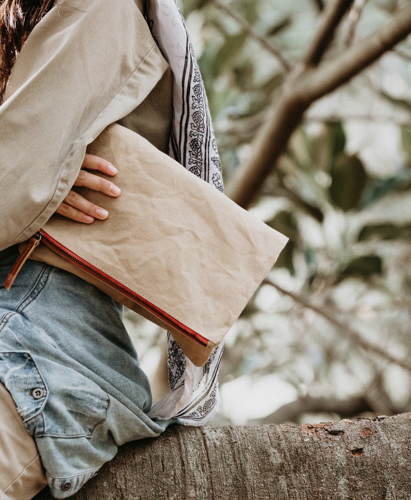 Market Clutch Bag | Waxed Clay