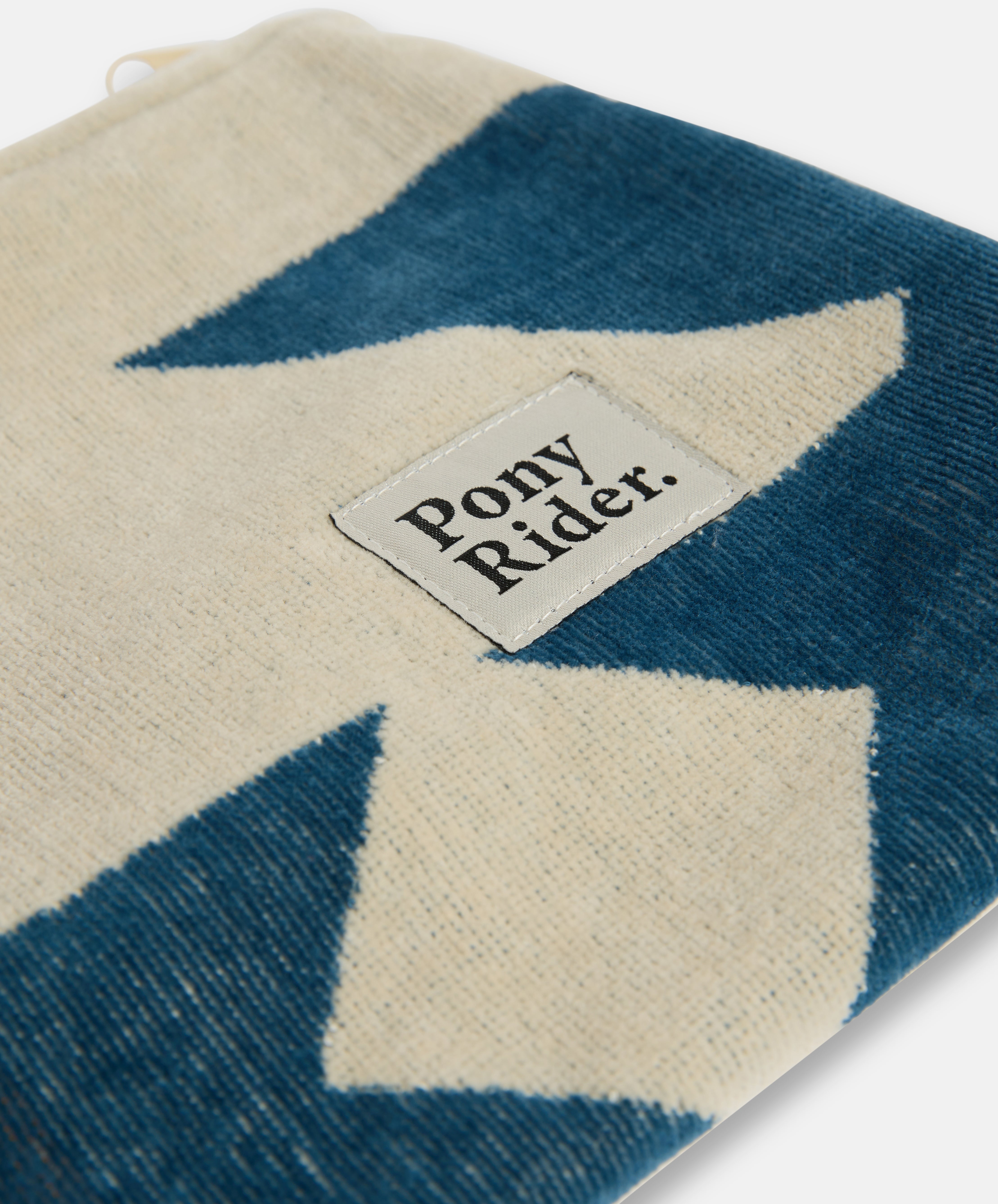 Canyon Pouch | Recrafted Terry Towelling I Natural / Khaki / Blue