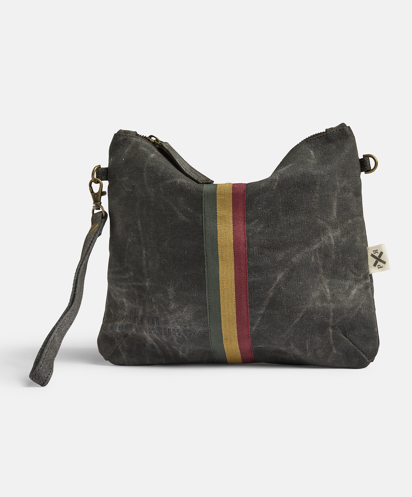 Escapee Clutch Bag with Strap | Waxed | Black