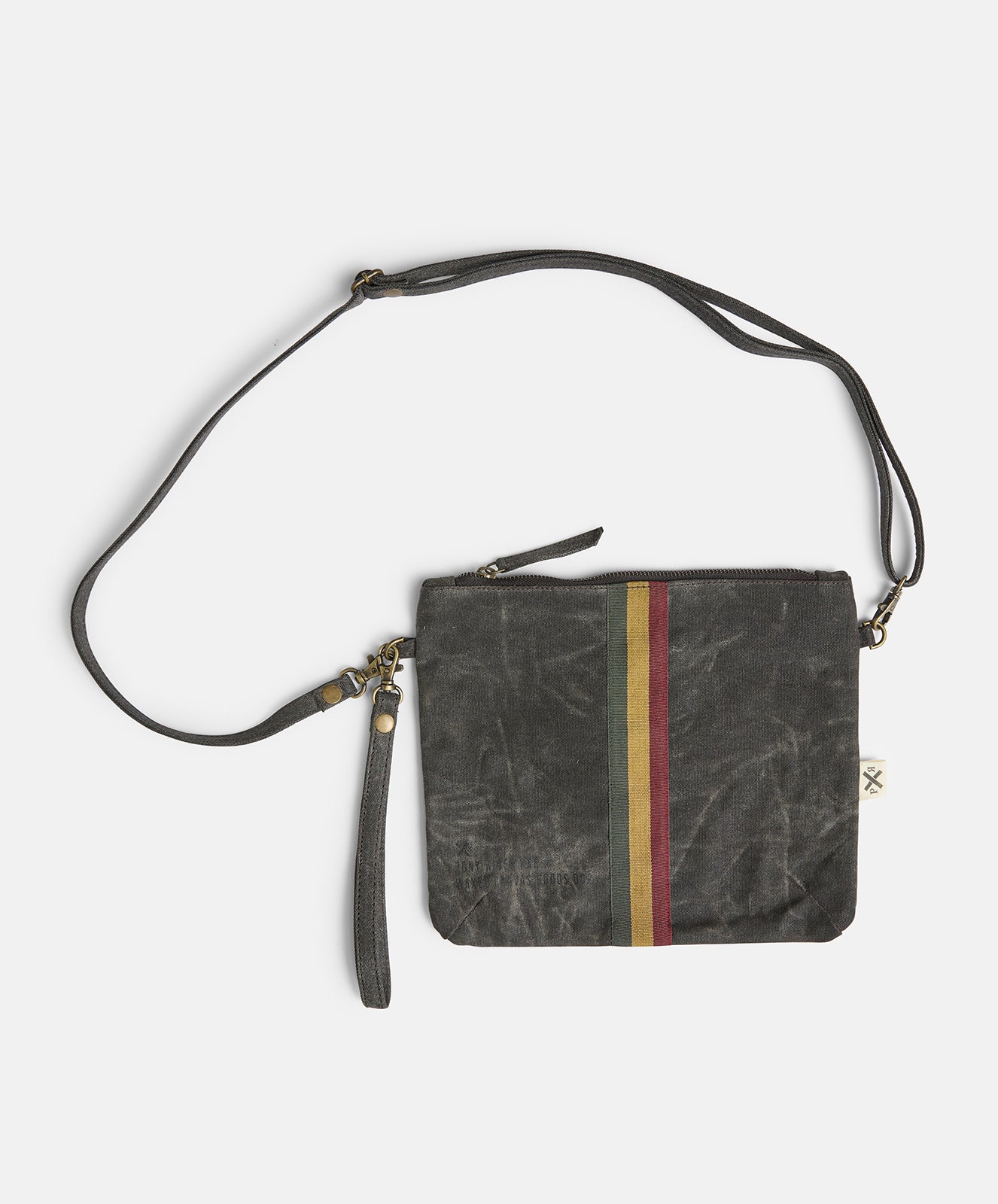 Escapee Clutch Bag with Strap | Waxed | Black