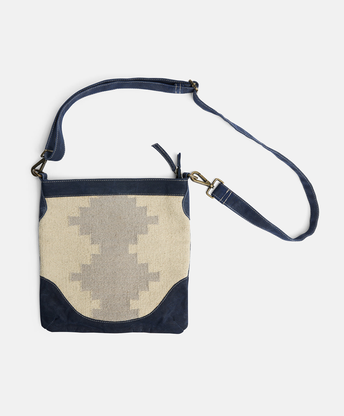 Sierra Satchel Bag | Durrie Weave | Navy | 30*30cm - PRE SALE