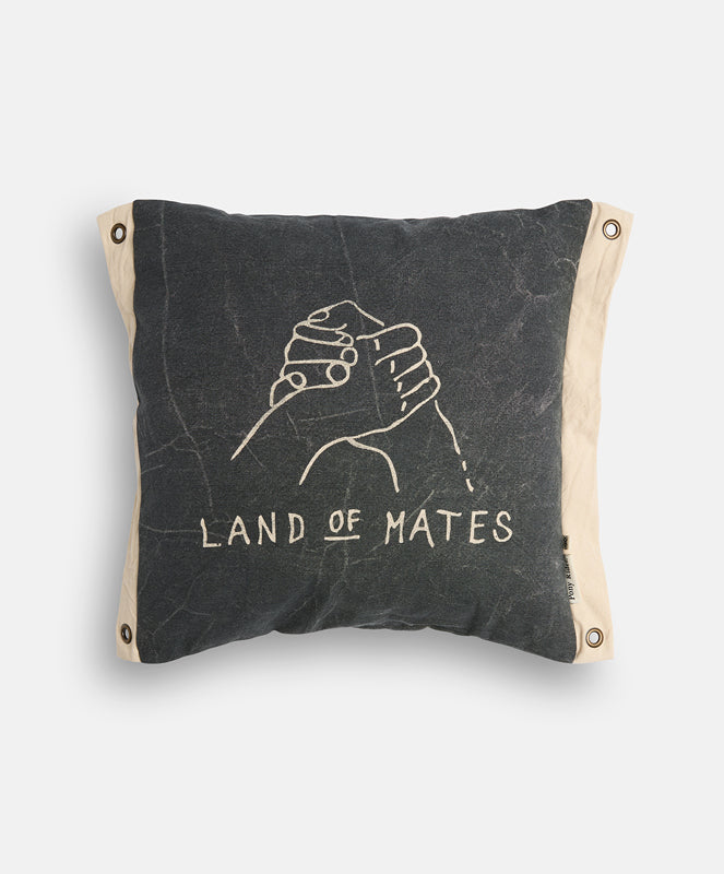 Land of Mates Cushion X Banner | Charcoal