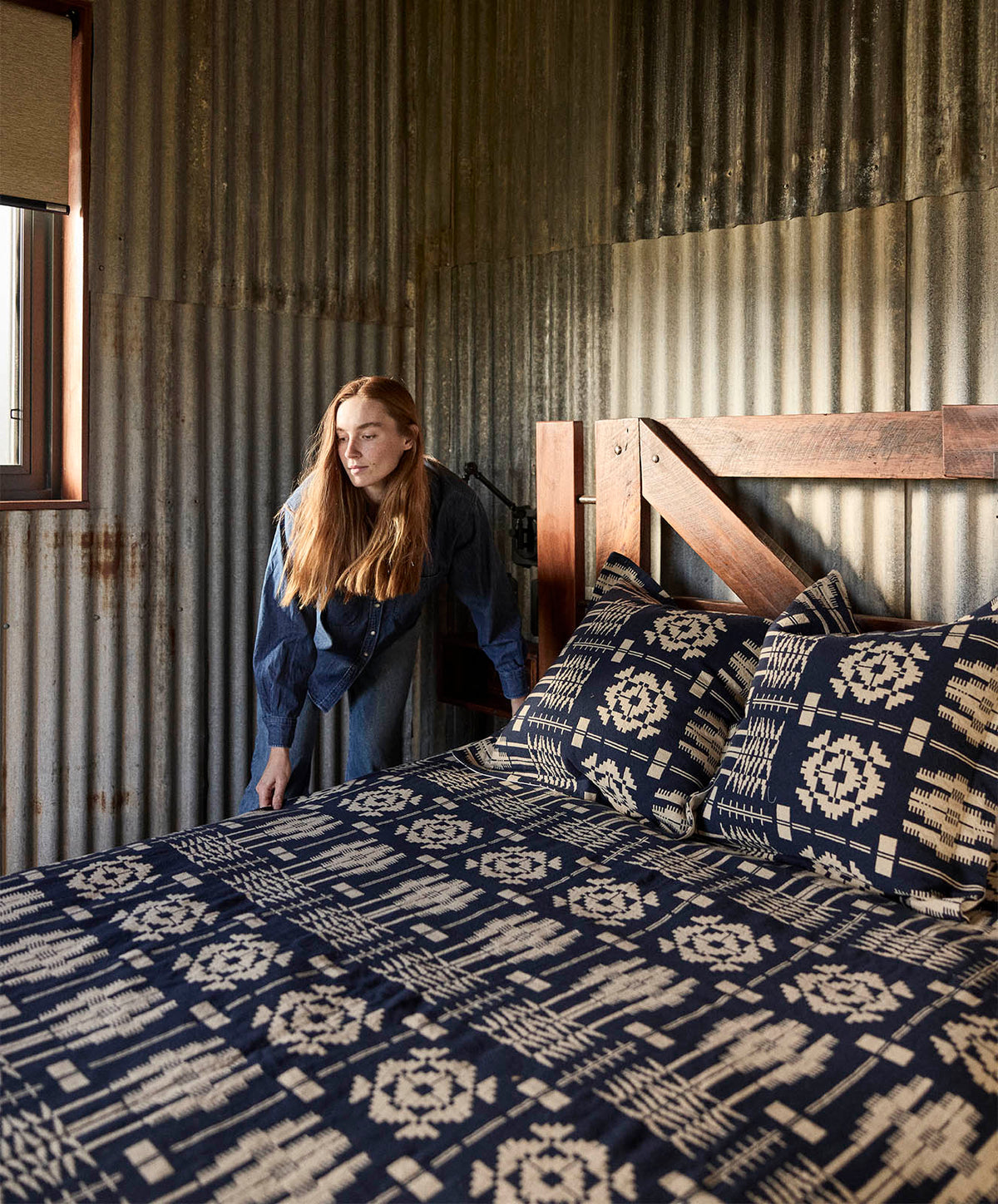 Lands Heritage Weave Cushion Cover | Navy
