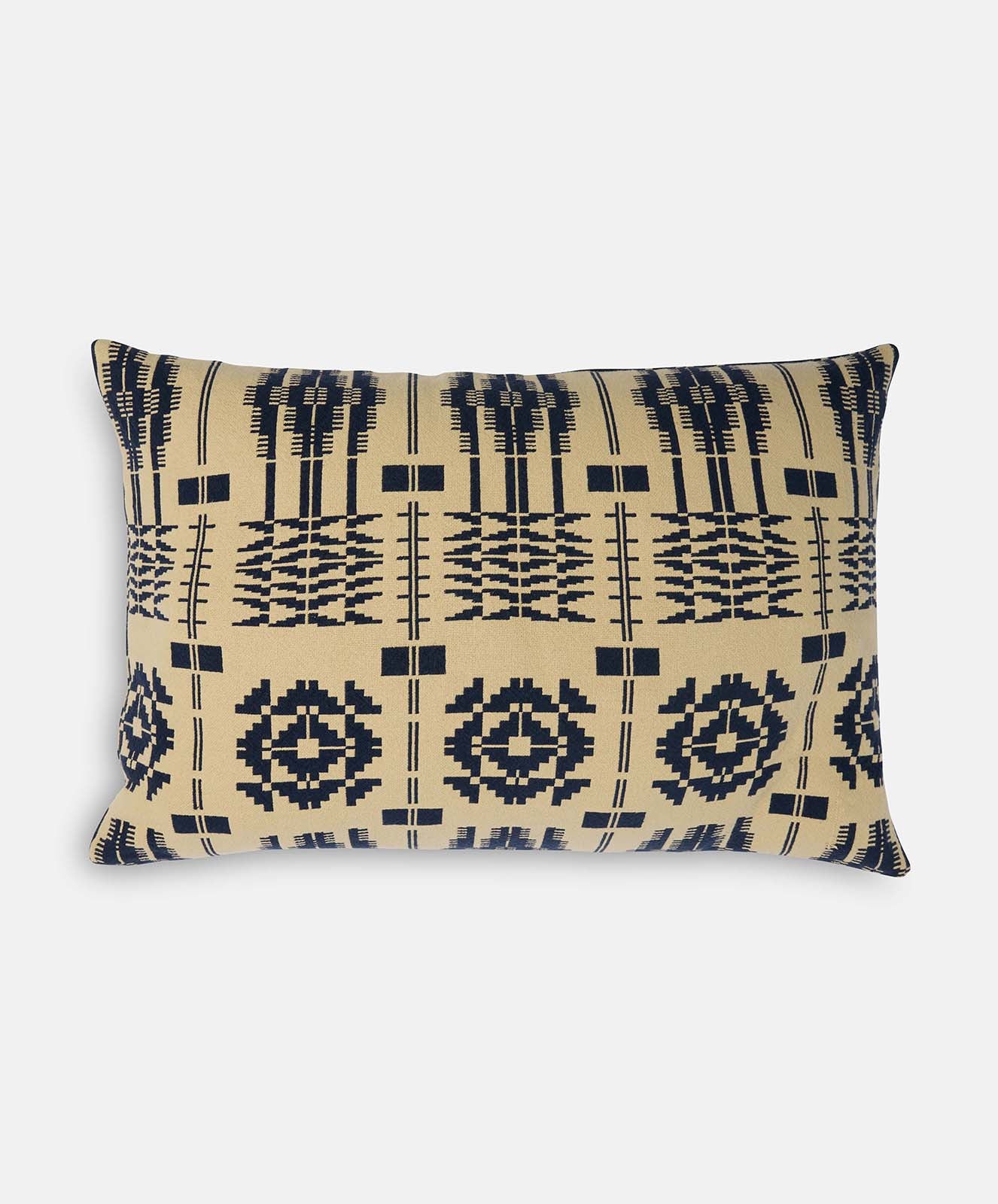 Lands Heritage Weave | Rectangle Large Cushion | Navy