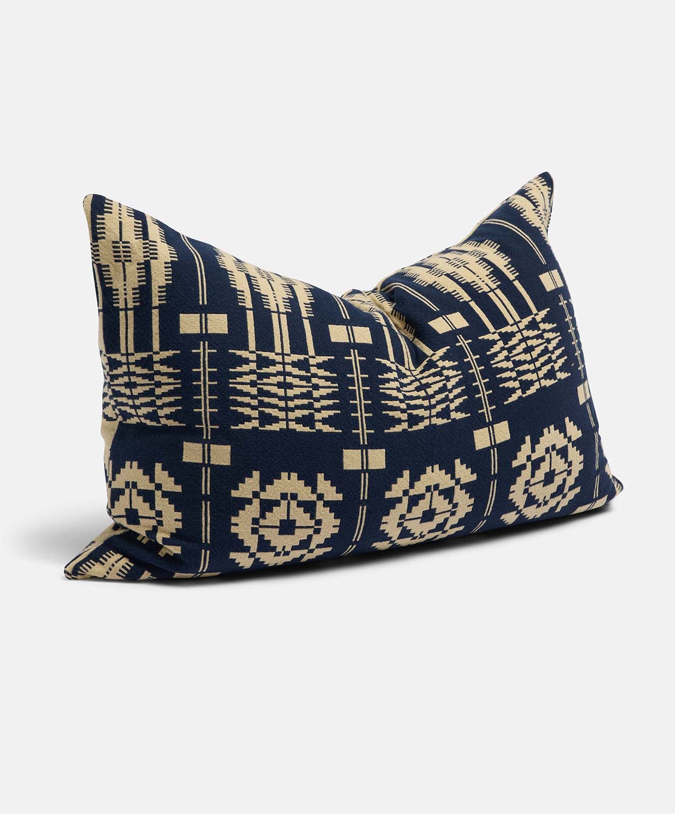 Lands Heritage Weave | Rectangle Large Cushion | Navy