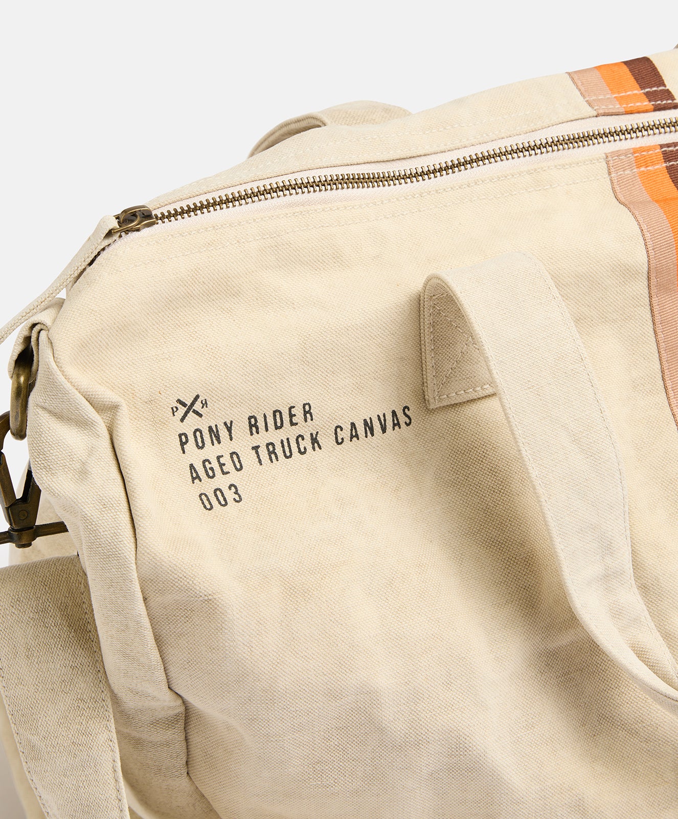 Escapee Overnight Bag | Upcycled | Striped Natural
