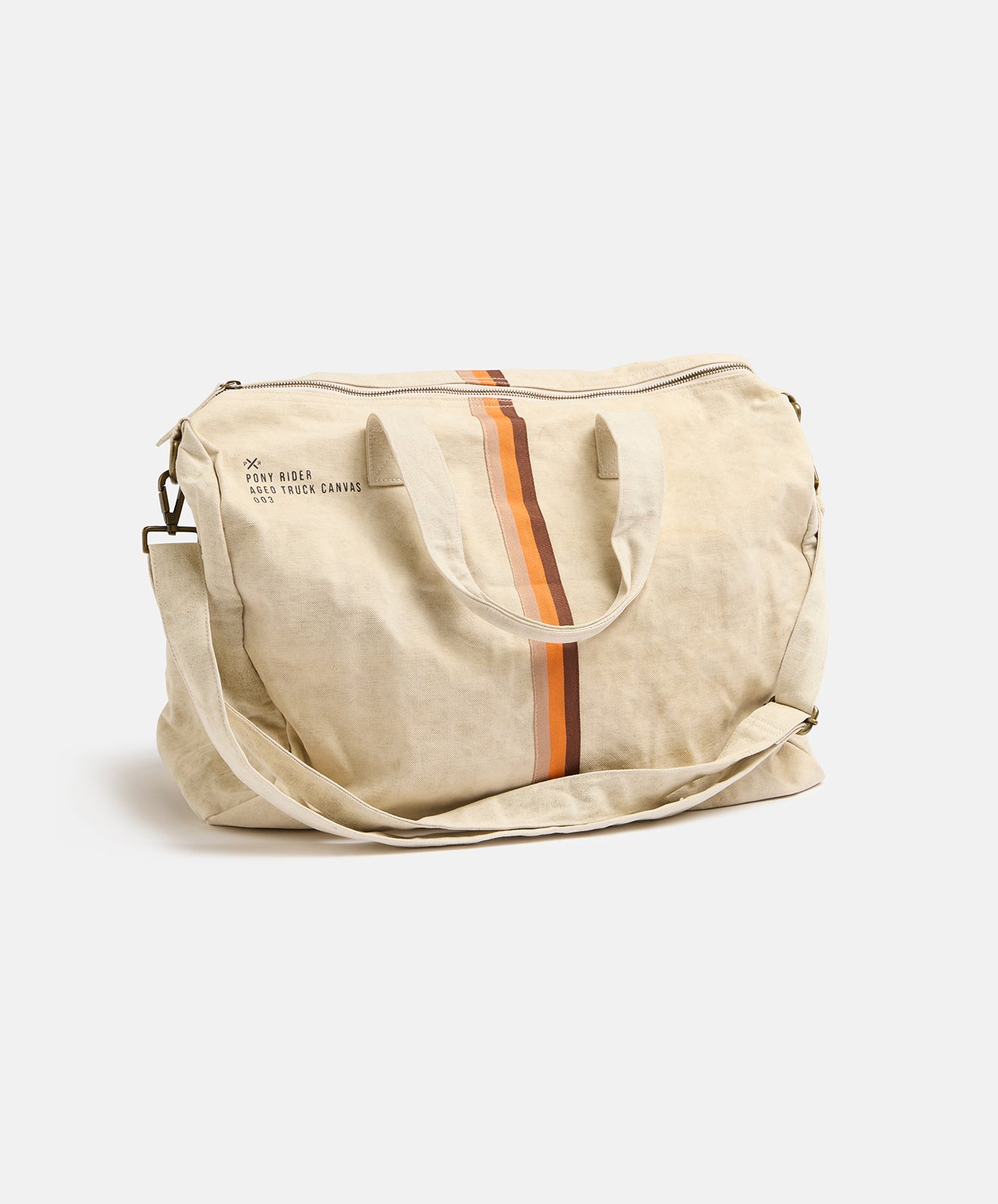 Escapee Overnight Bag | Upcycled | Striped Natural