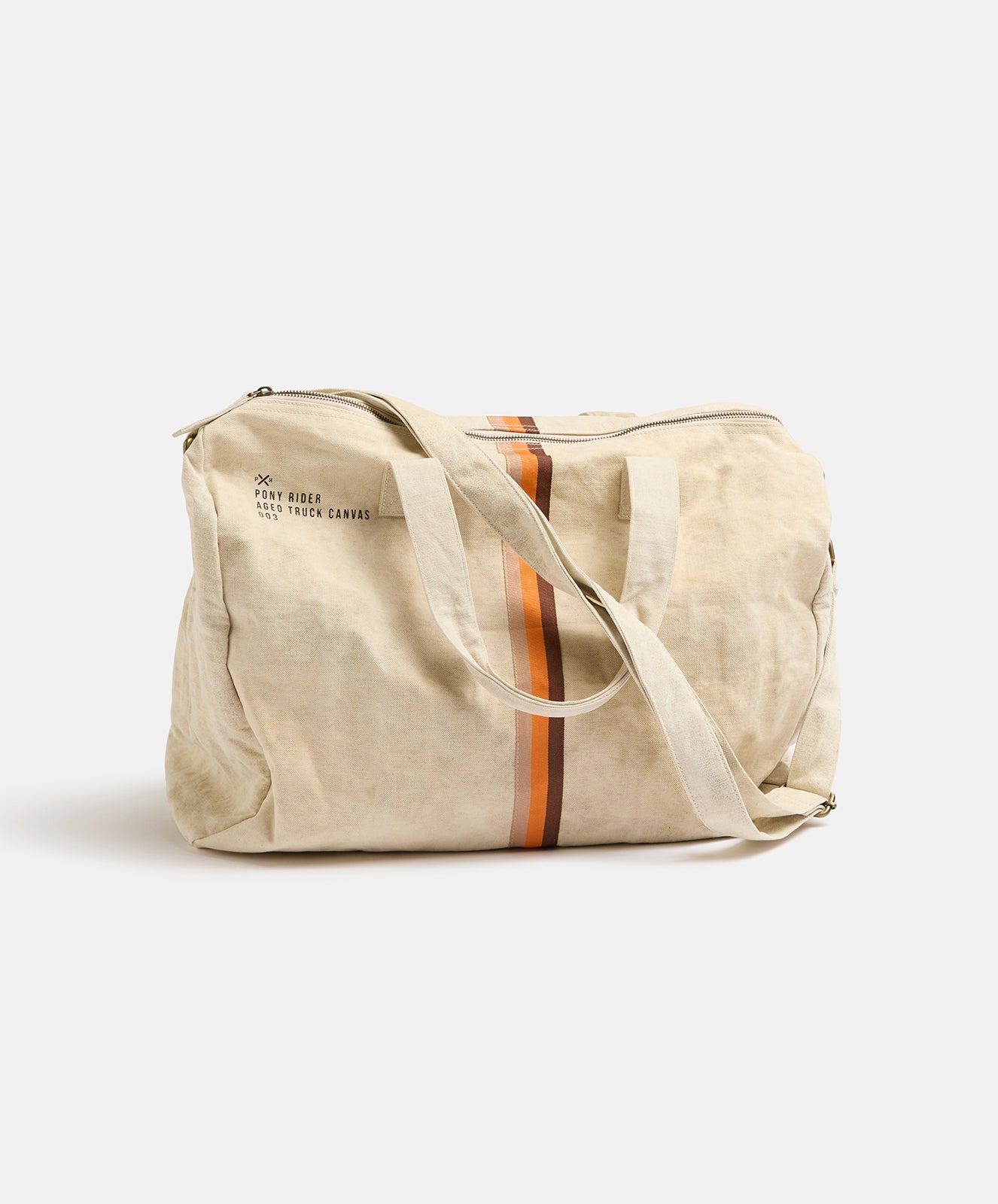 Escapee Overnight Bag | Upcycled | Striped Natural
