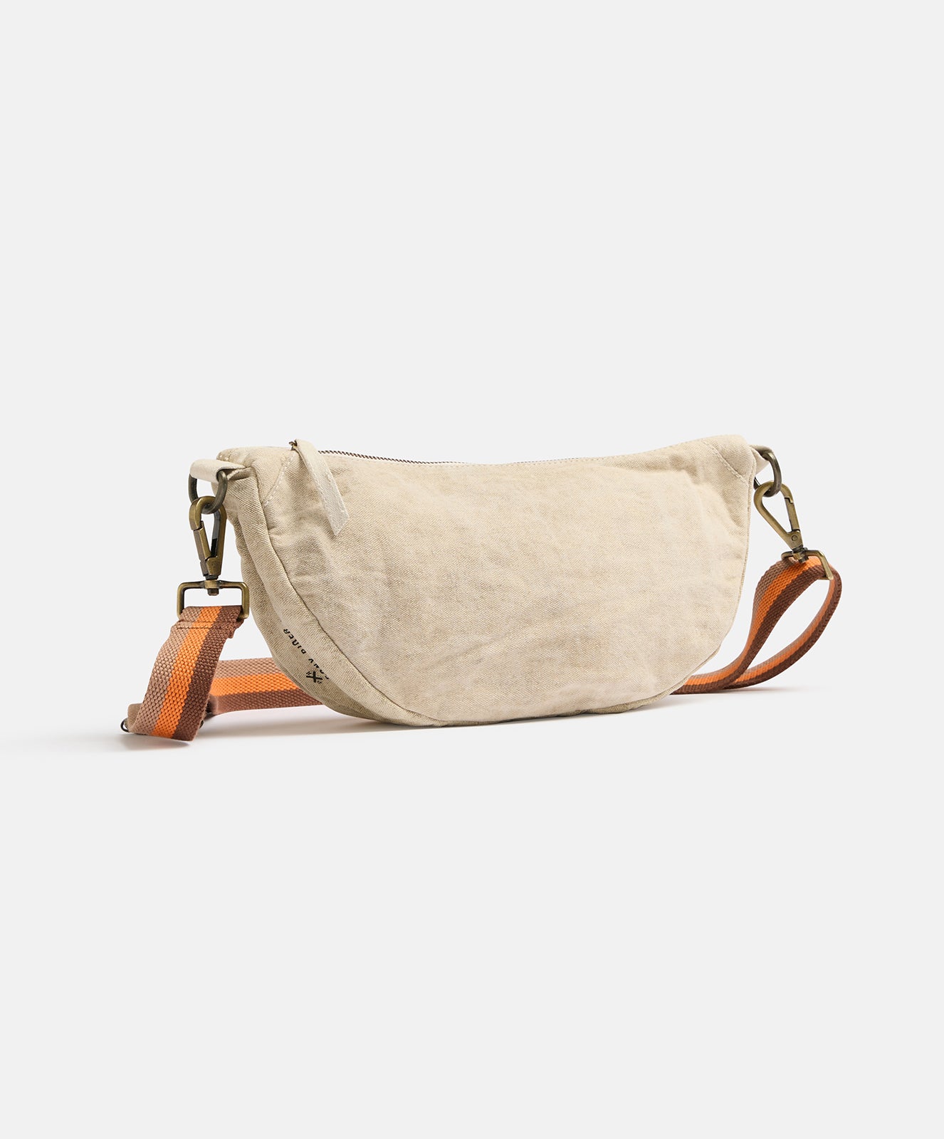 Escapee Round Shoulder Bag | Upcycled | Natural Stripe