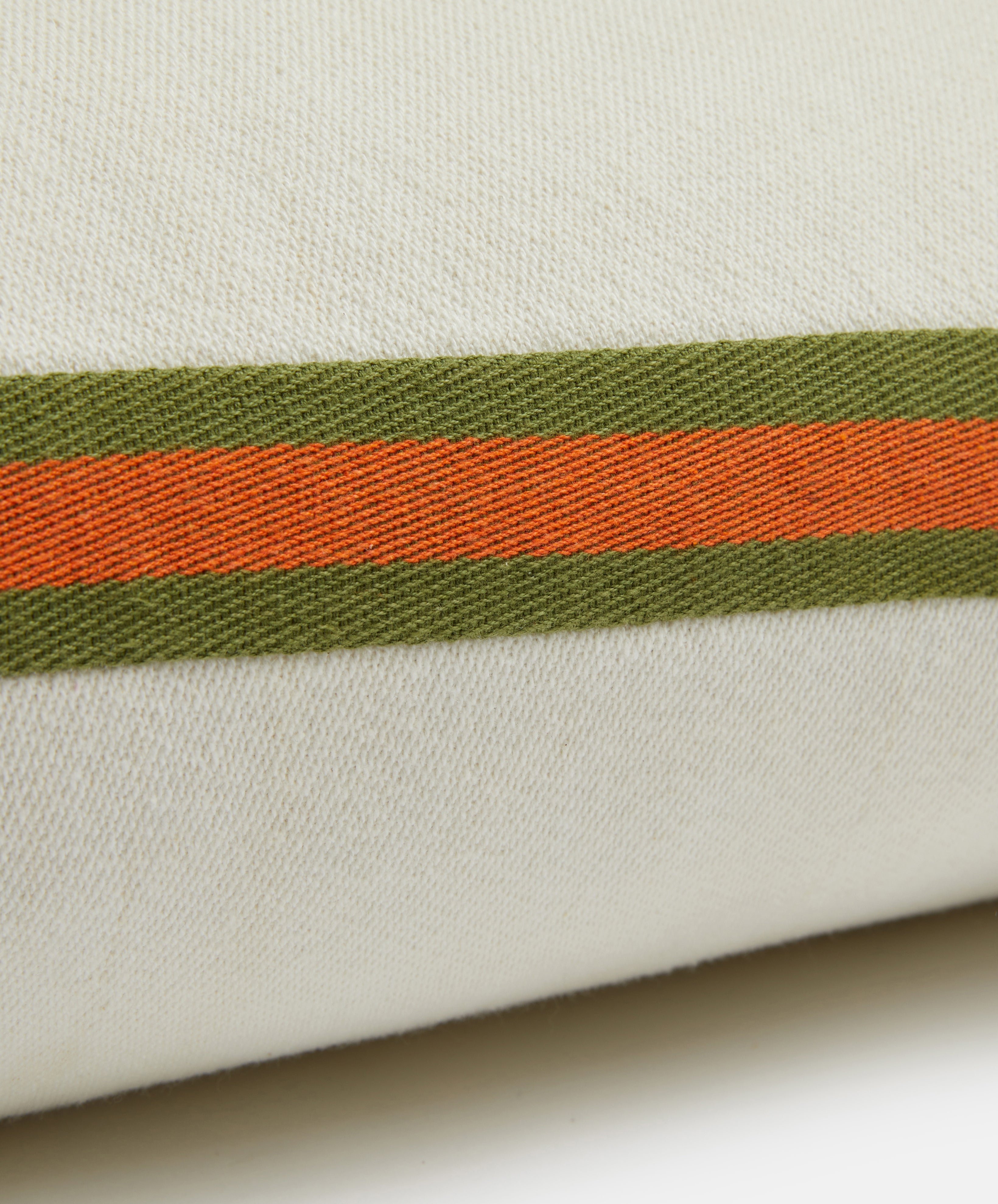 Siesta Rectangle Cushion | Khaki / Tangerine
