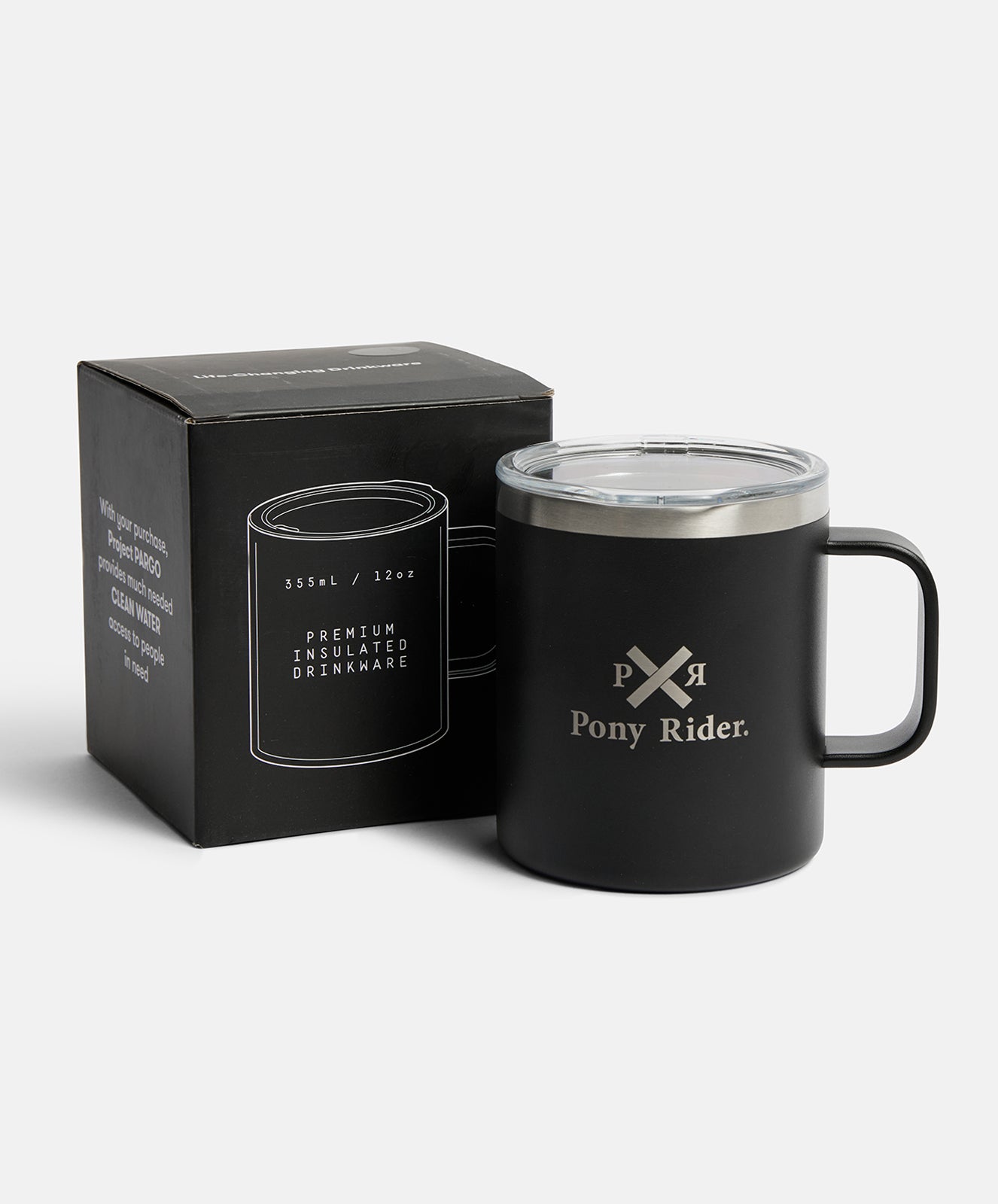 Pony Rider x Pargo 12oz Insulated Mug – Black