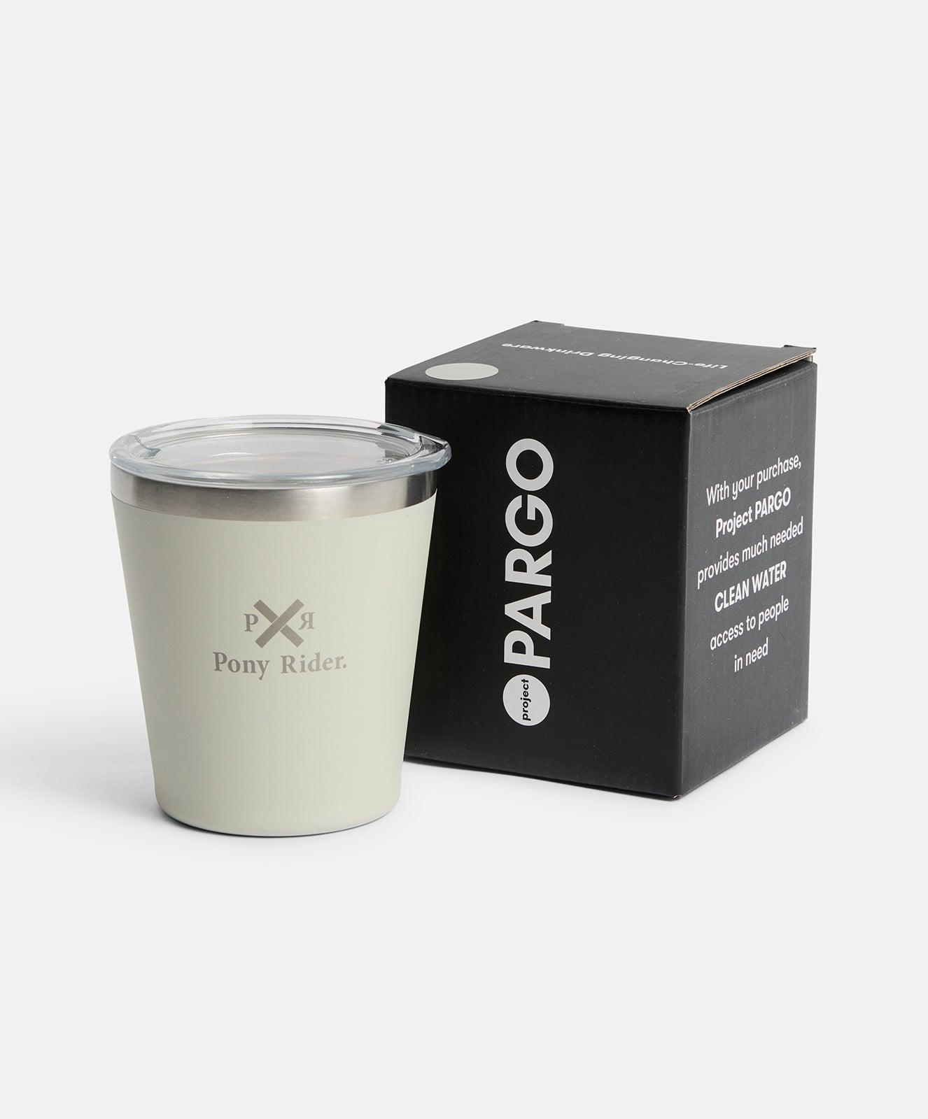 Pony Rider x Pargo 8oz Insulated Coffee Cup – Bone White