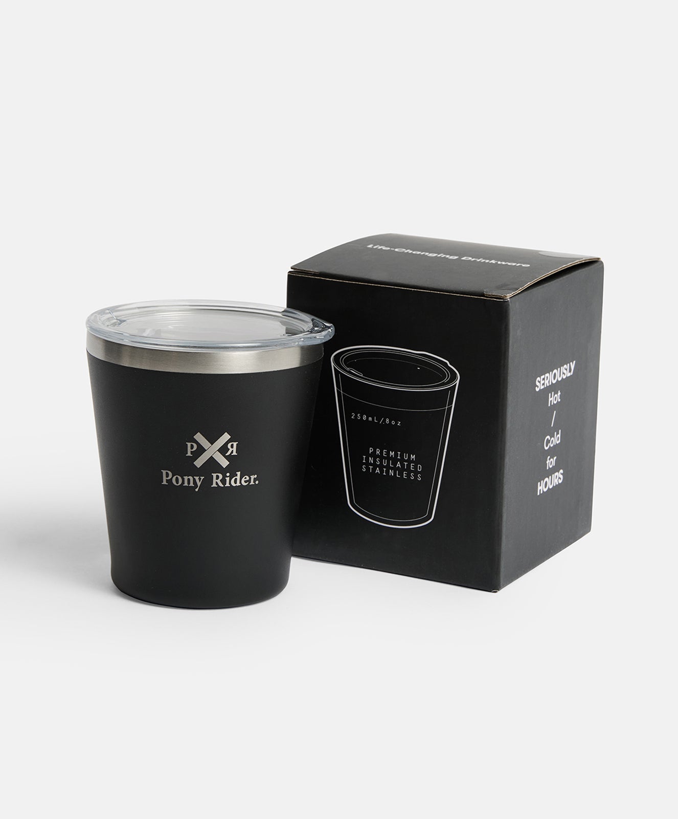 Pony Rider x Pargo 8oz Insulated Coffee Cup – Black