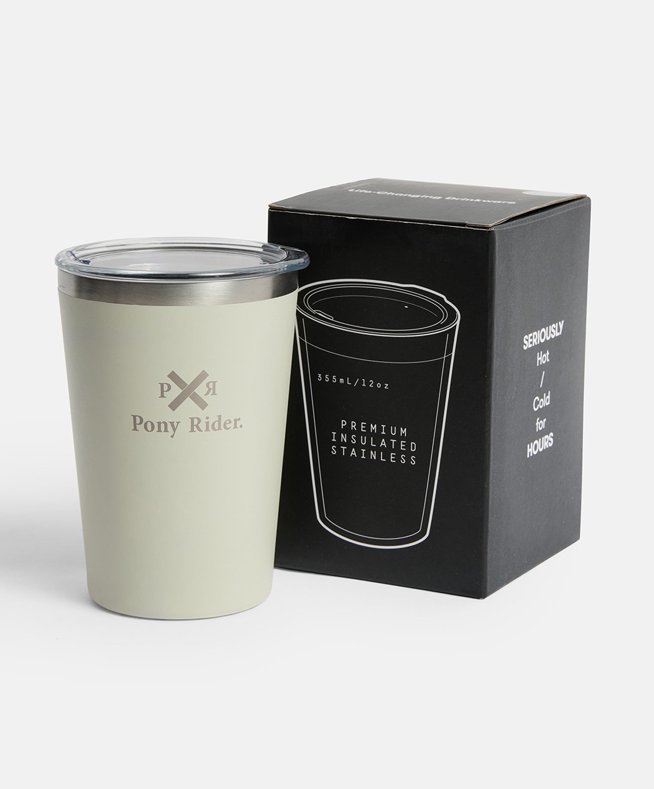 Pony Rider x Pargo 12oz Insulated Coffee Cup – Bone White