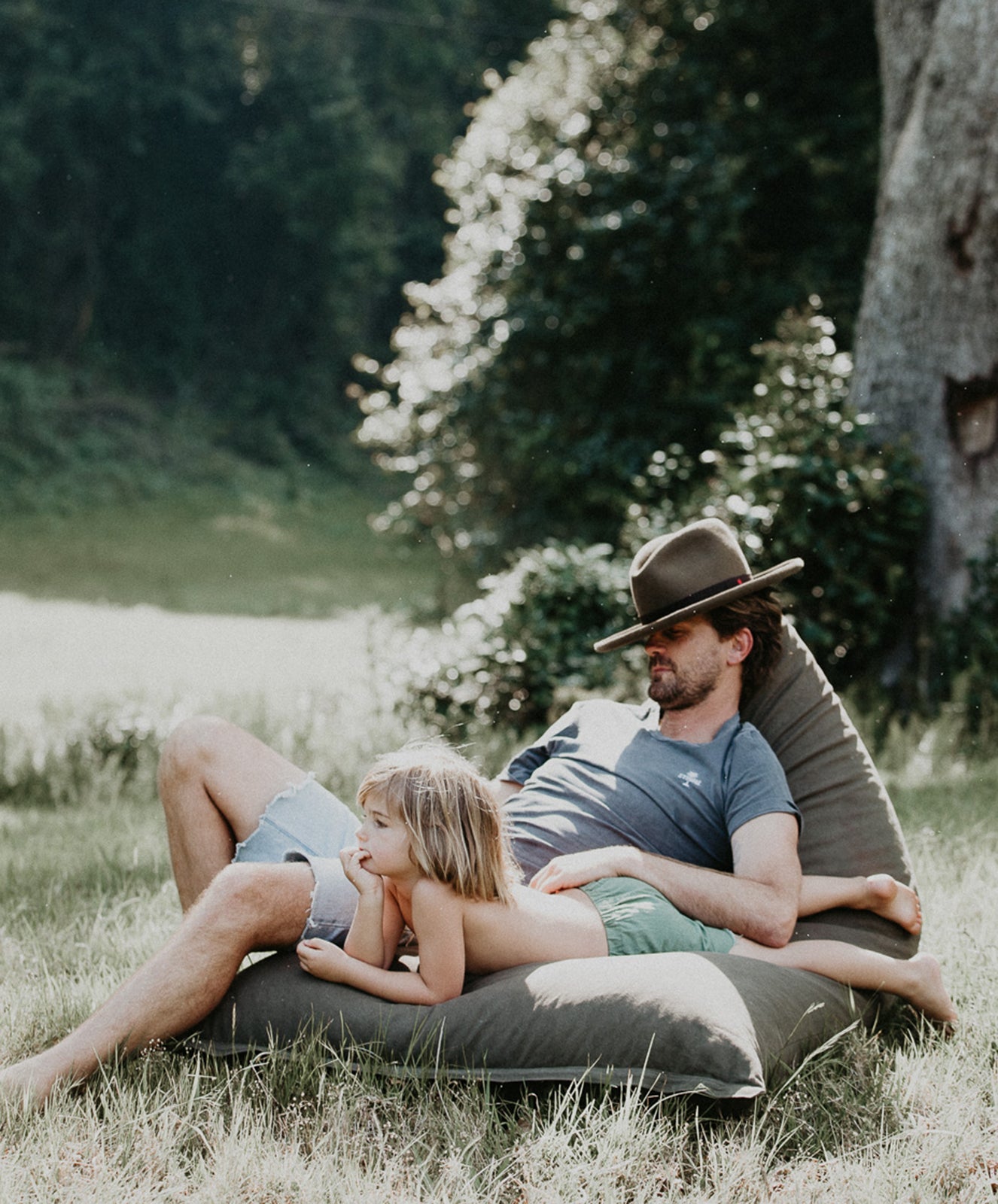 Camp Out Bean Bag | Olive | Upcycled
