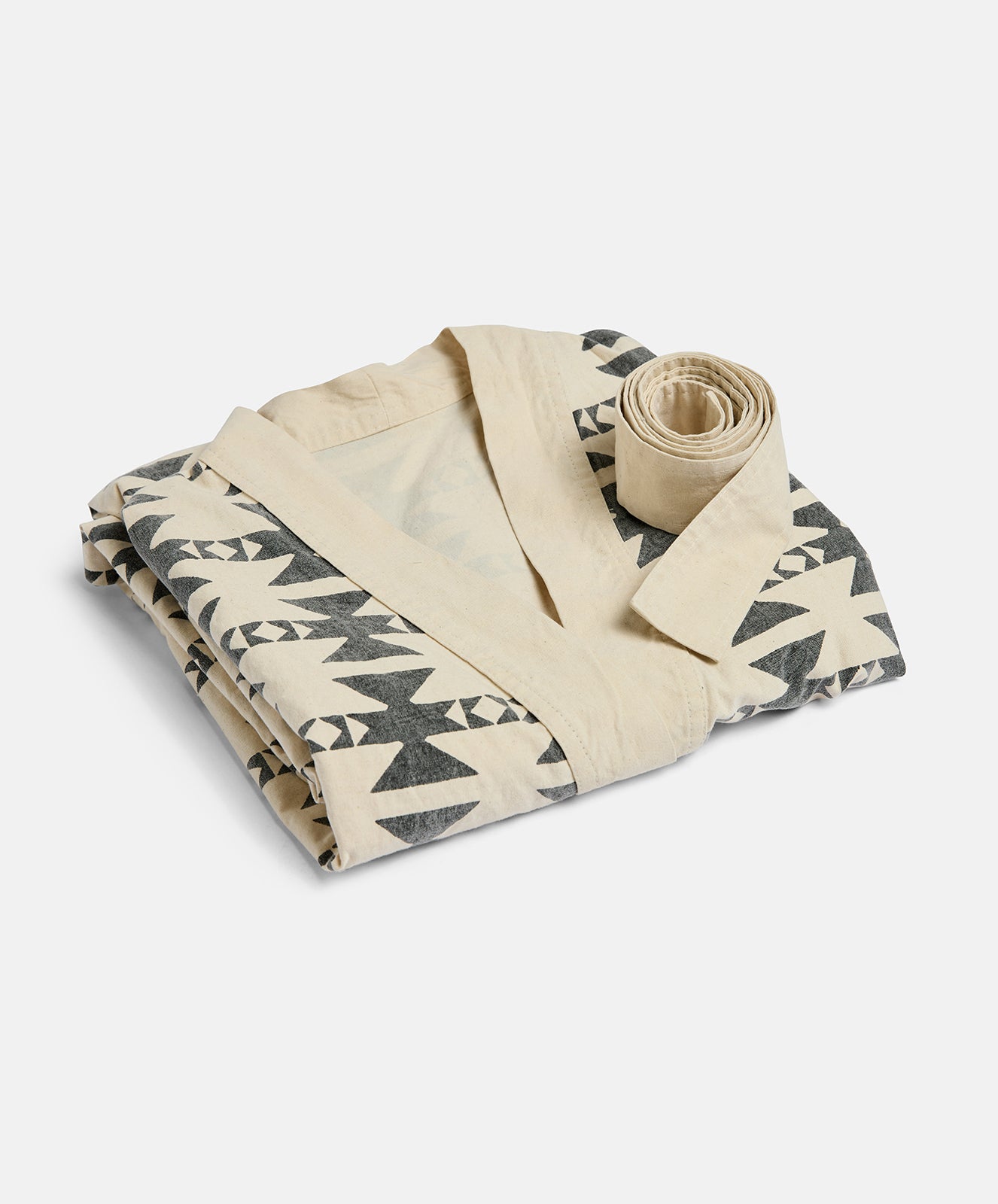 You’re Welcome Robe | Cotton/Linen | Natural & Coal