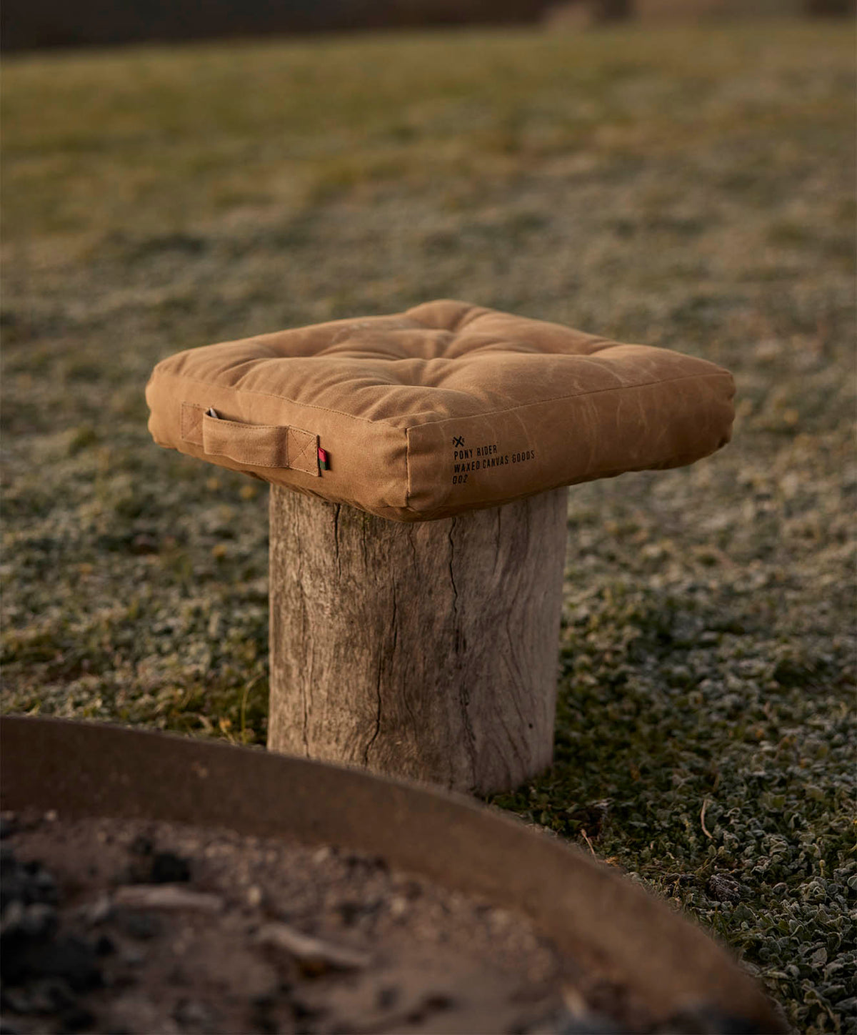 Camp Fire Seat Cushion Square | Waxed Clay | Clay