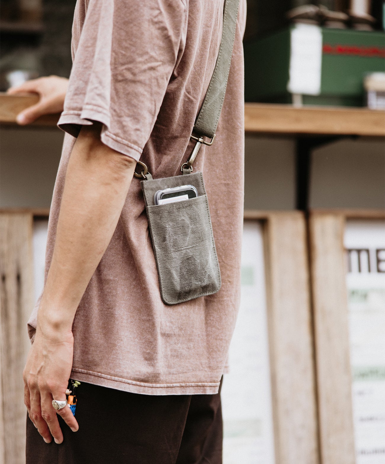 Land of Mates Phone Bag | Upcycled | Khaki