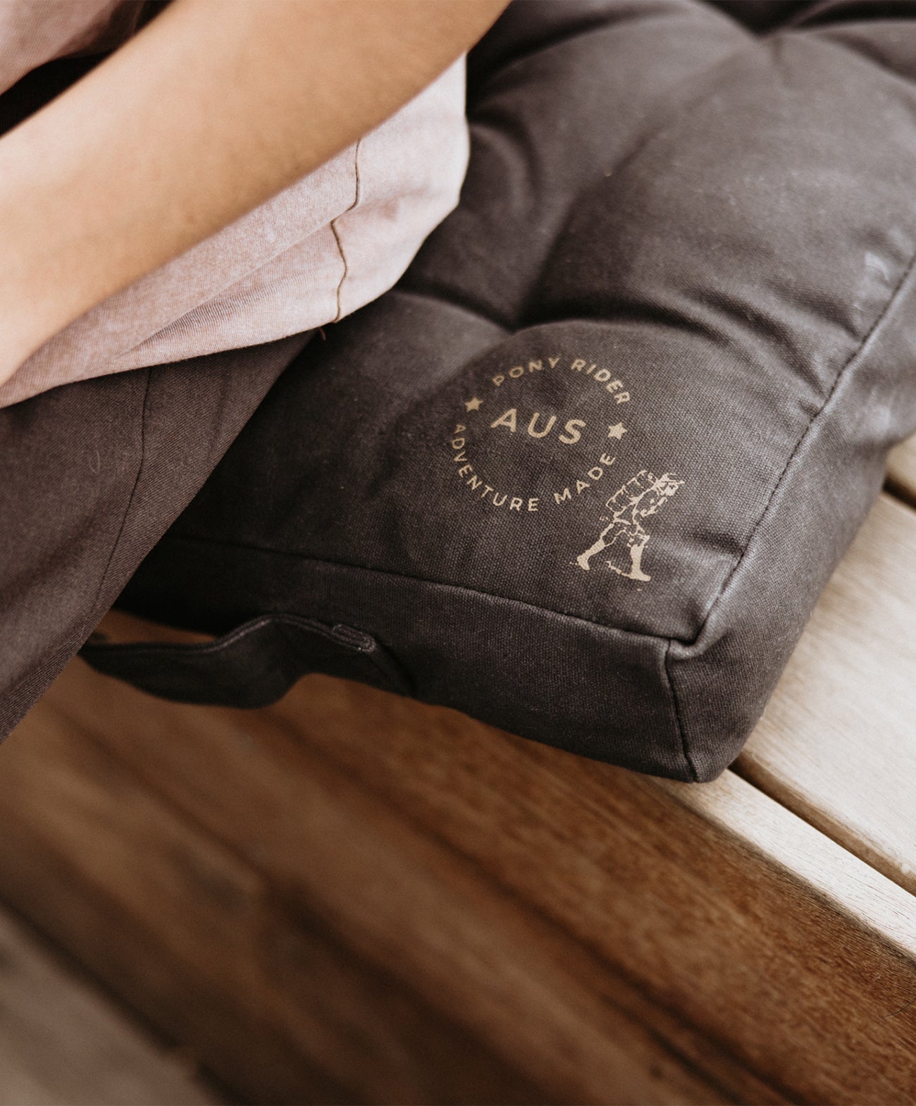 Road Tripper Outdoor Square Floor Cushion | Black