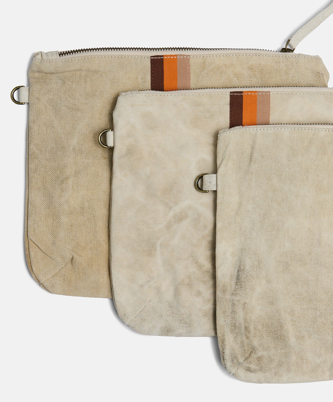 Escapee Clutch Bag with Strap | Upcycled | Natural Stripe