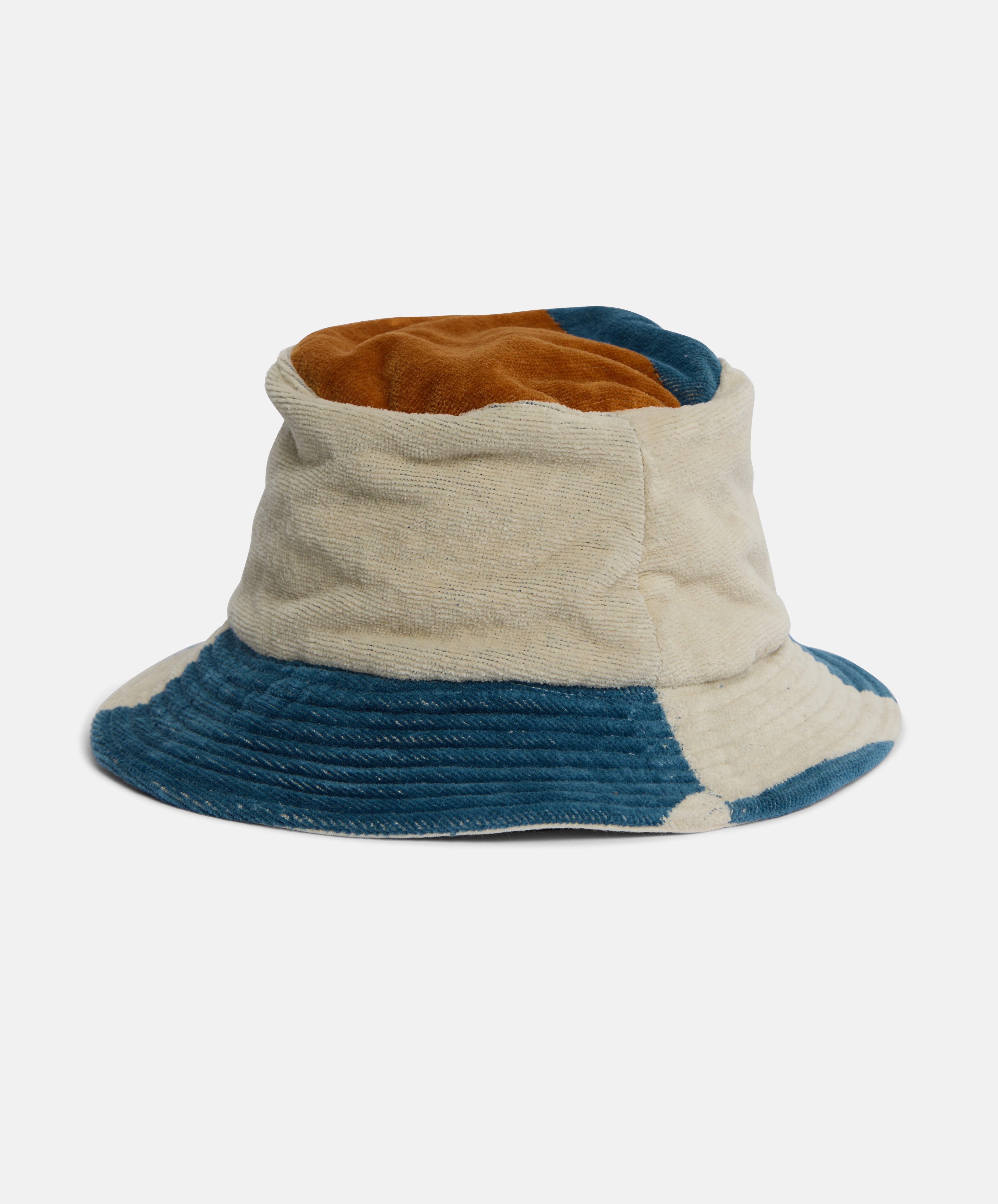 Canyon River Bucket Hat | Recrafted Terry Towelling I Natural / Blue