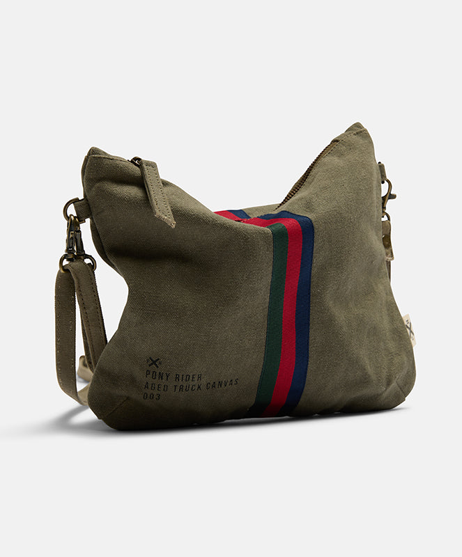Escapee Clutch Bag with Strap | Upcycled | Khaki