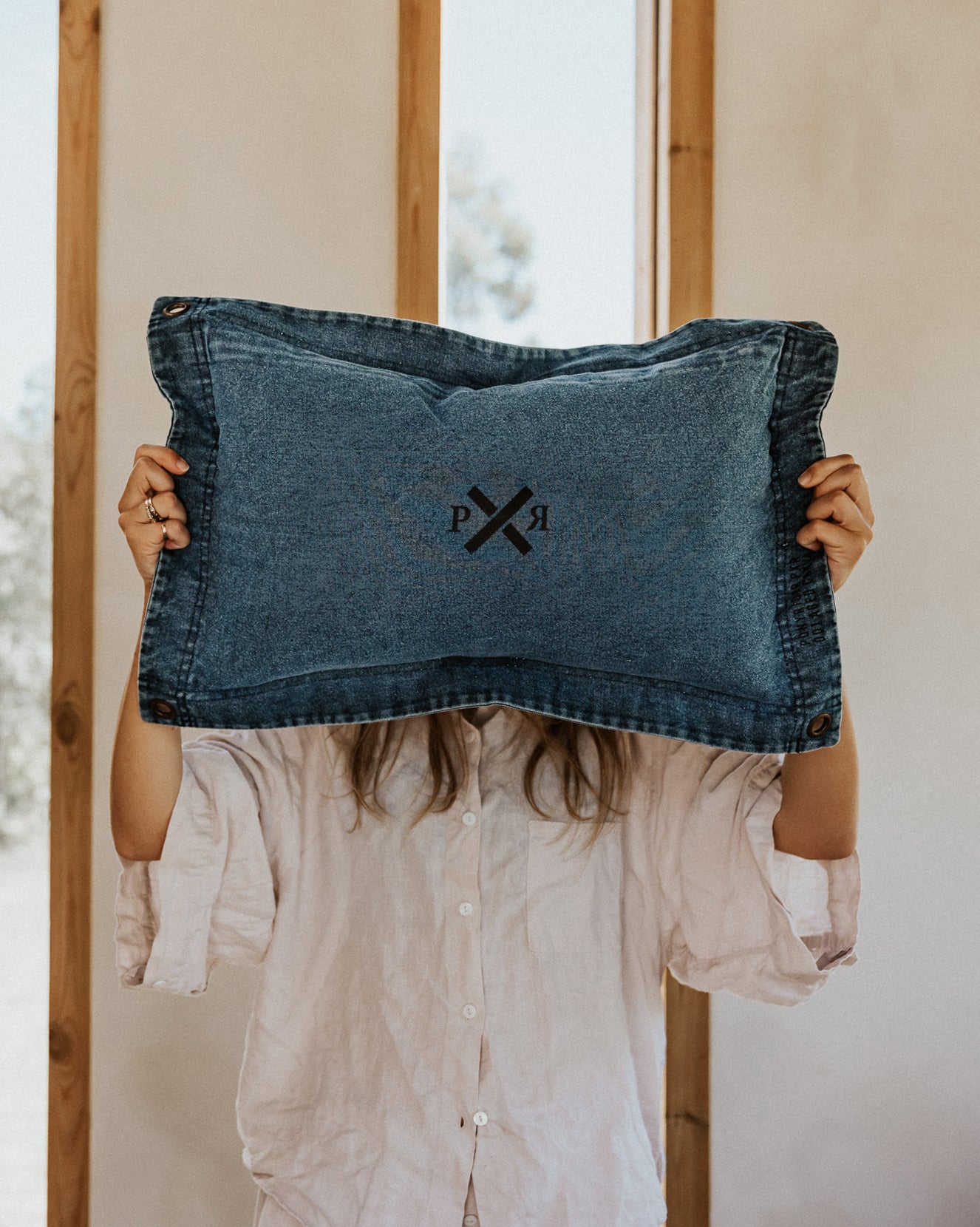 Lil Highlander Rectangle Cushion | Denim