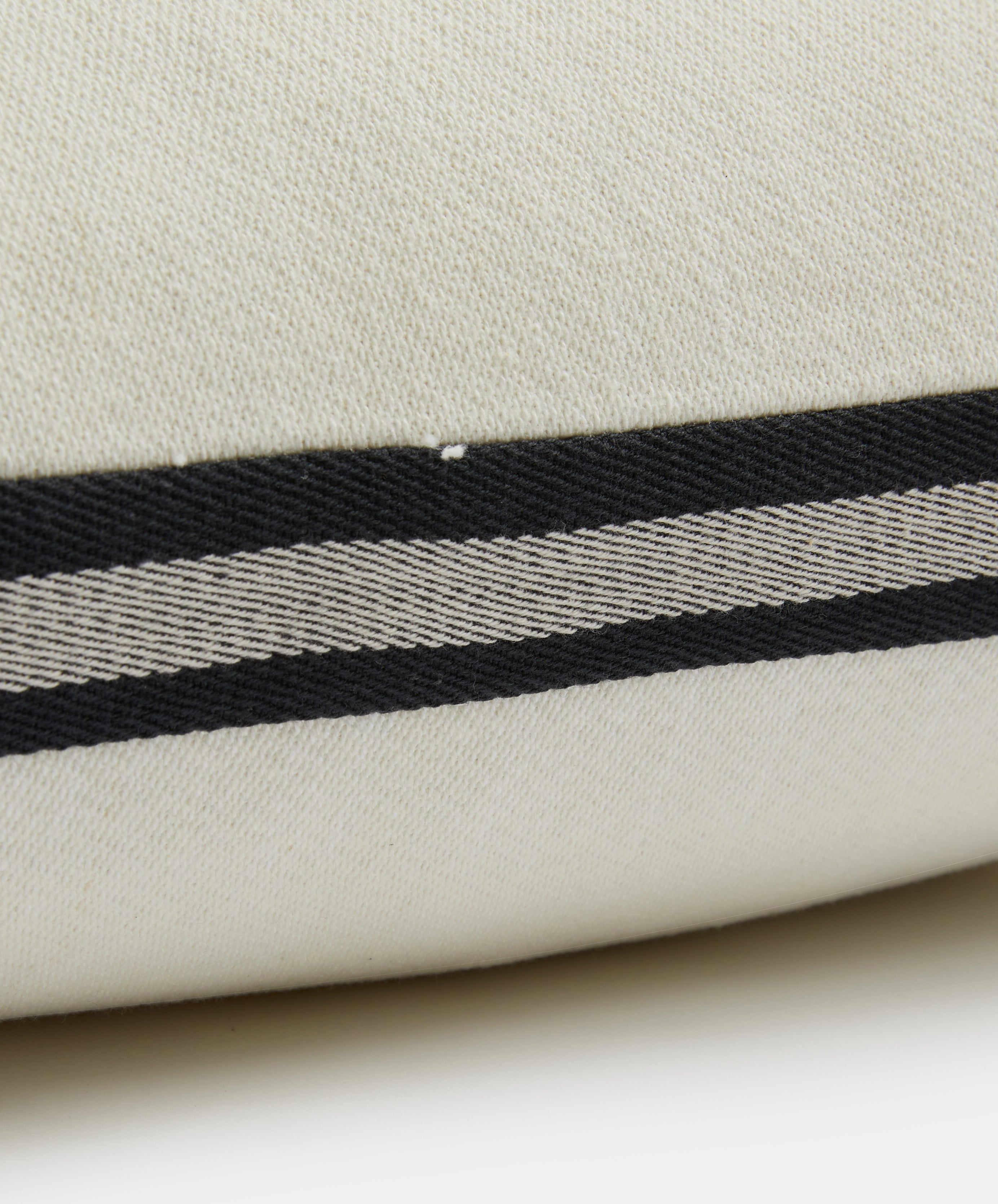 Mr Slow Cushion | Natural Upcycled with Black