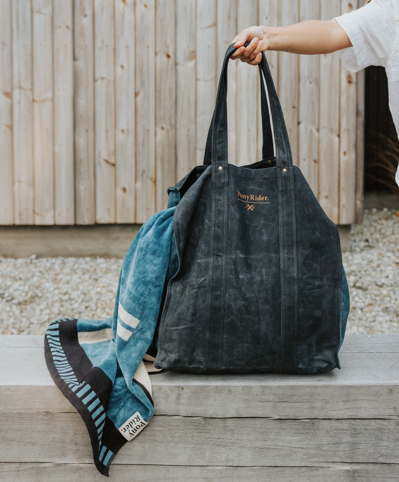 Market Canvas Tote Bag | Blue