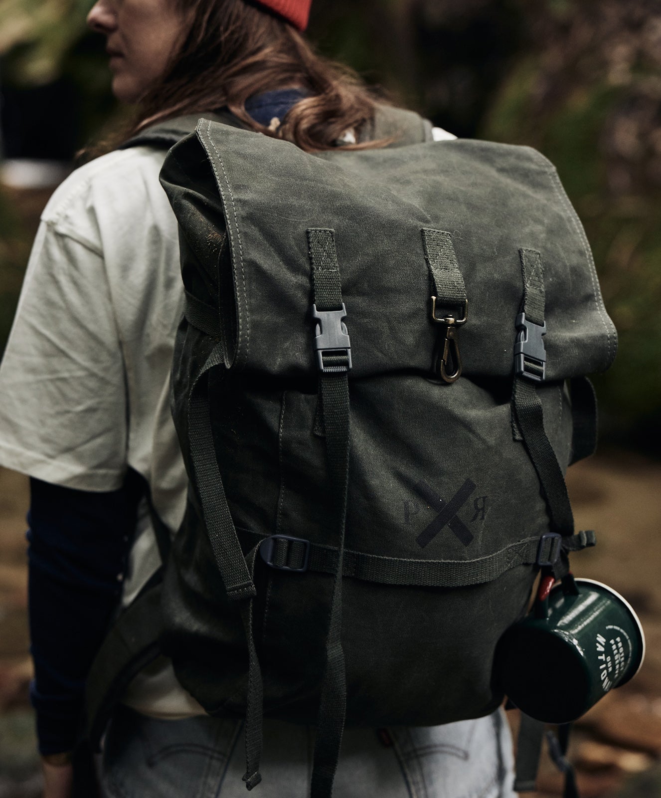 Slow Road Waxed Canvas Backpack | Duffle Green