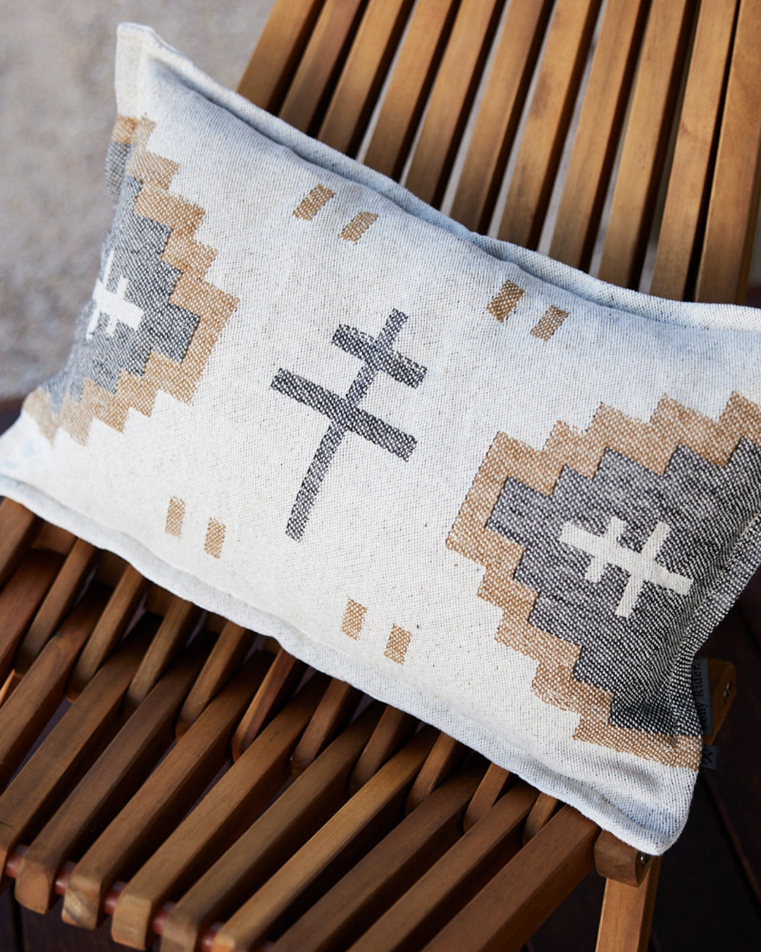 Lil Mountain Linen Cushion | Rectangle | Safari / Oats