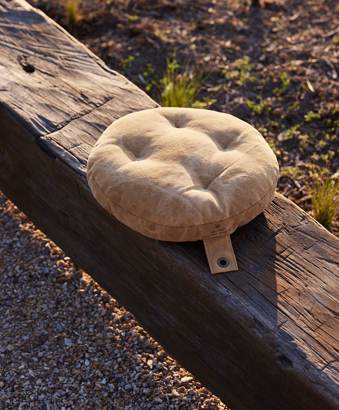 Camp Fire Outdoor Seat Cushion | Up-cycled | Clay
