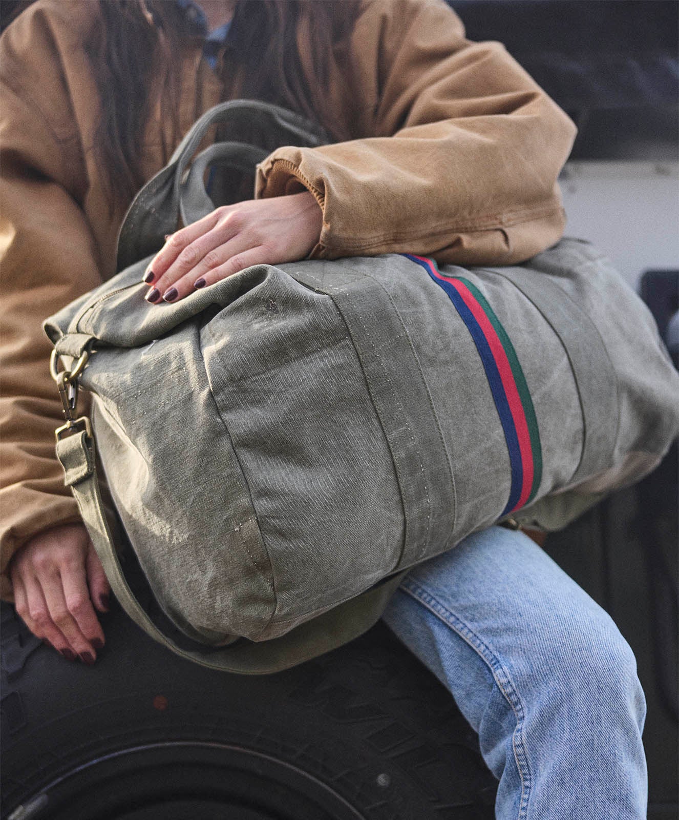 Escapee Canvas Overnight Bag | Upcycled | Khaki