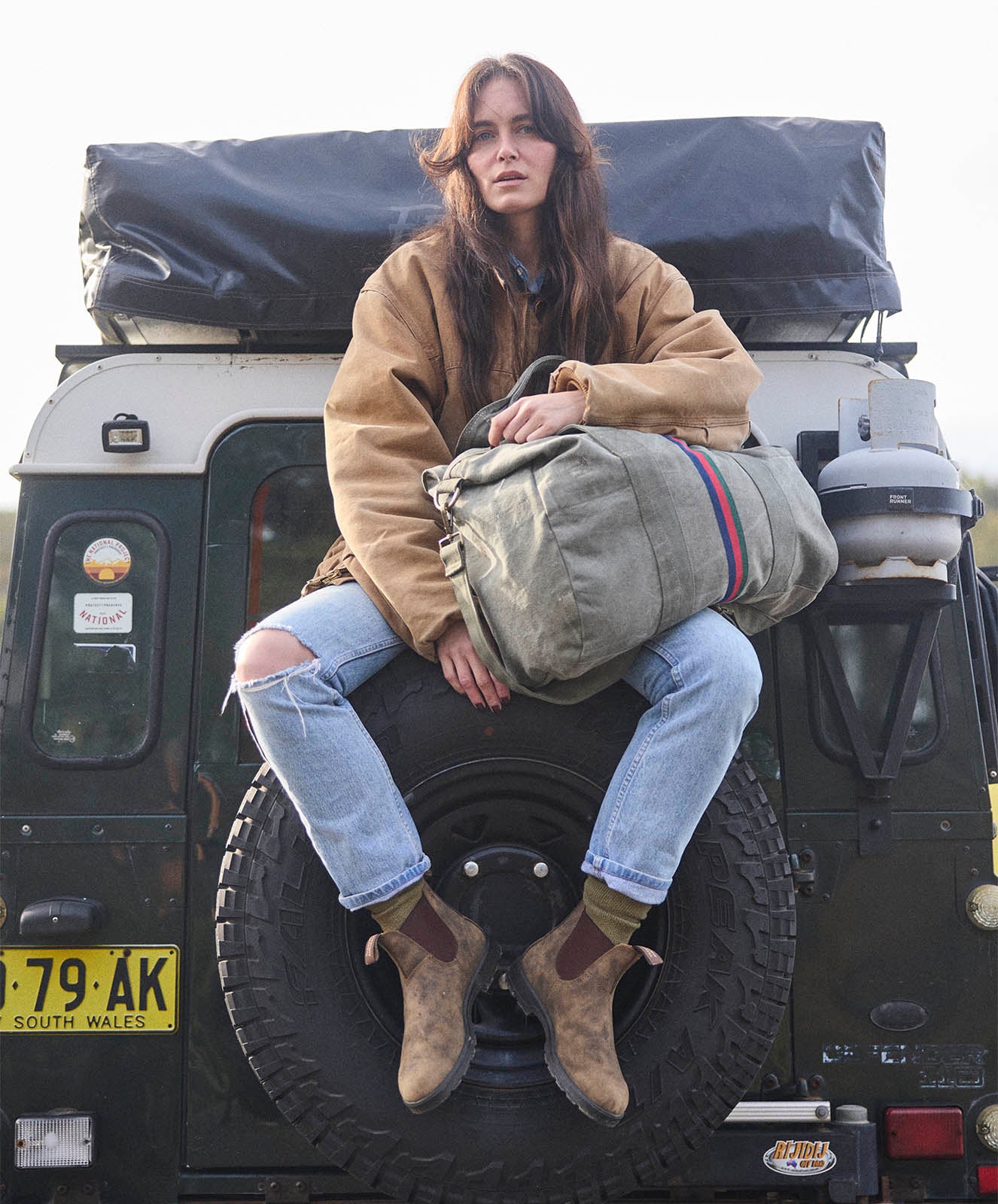 Escapee Canvas Overnight Bag | Upcycled | Khaki