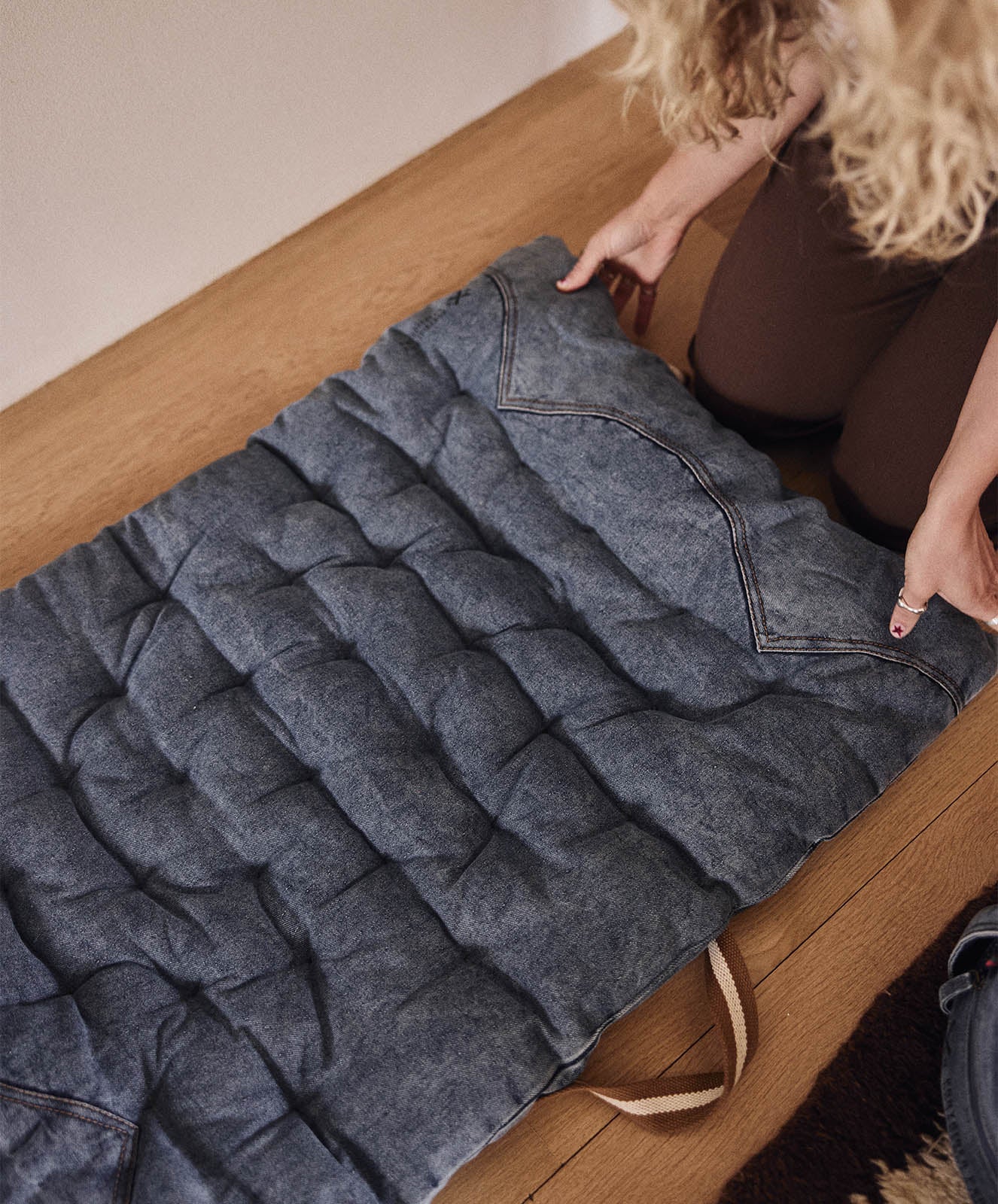 Outlaw Padded Cushion Floor Mat / Mediation Mat | Denim