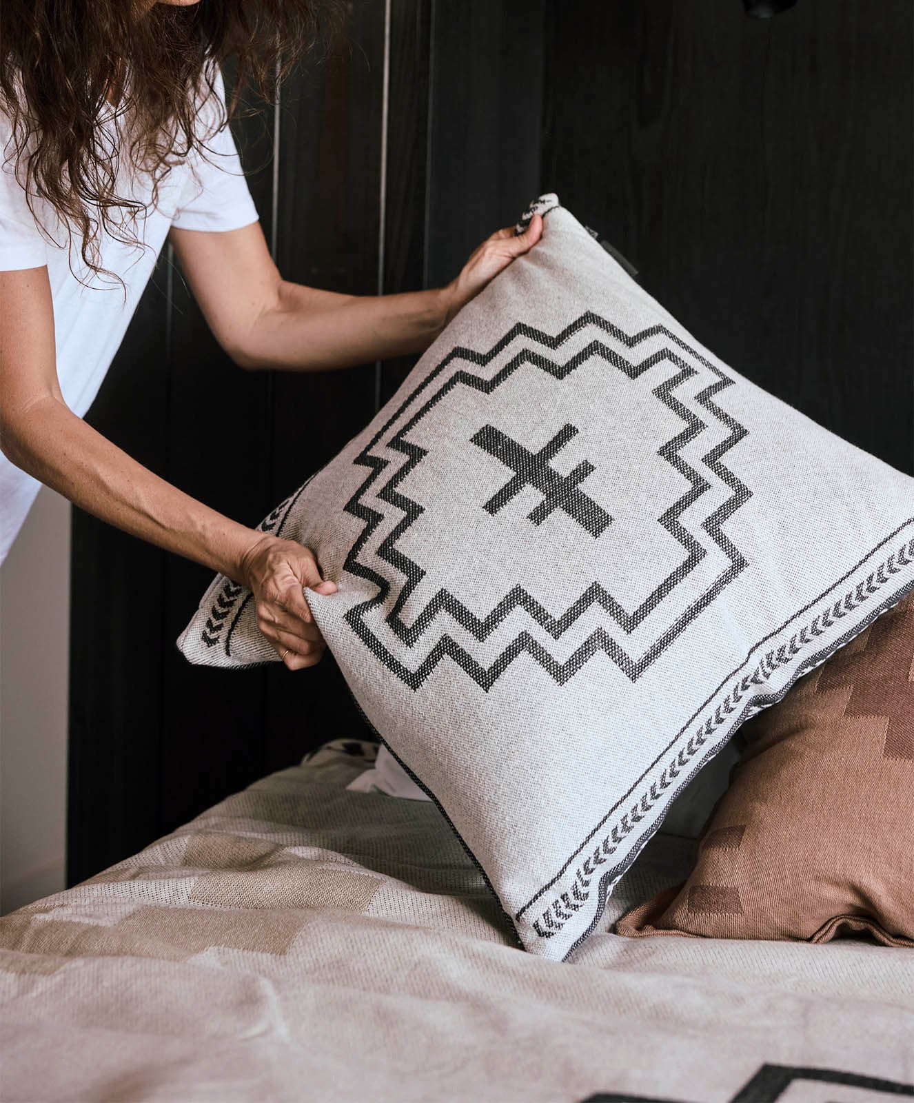 Tree Totem Cushion Cover | Black